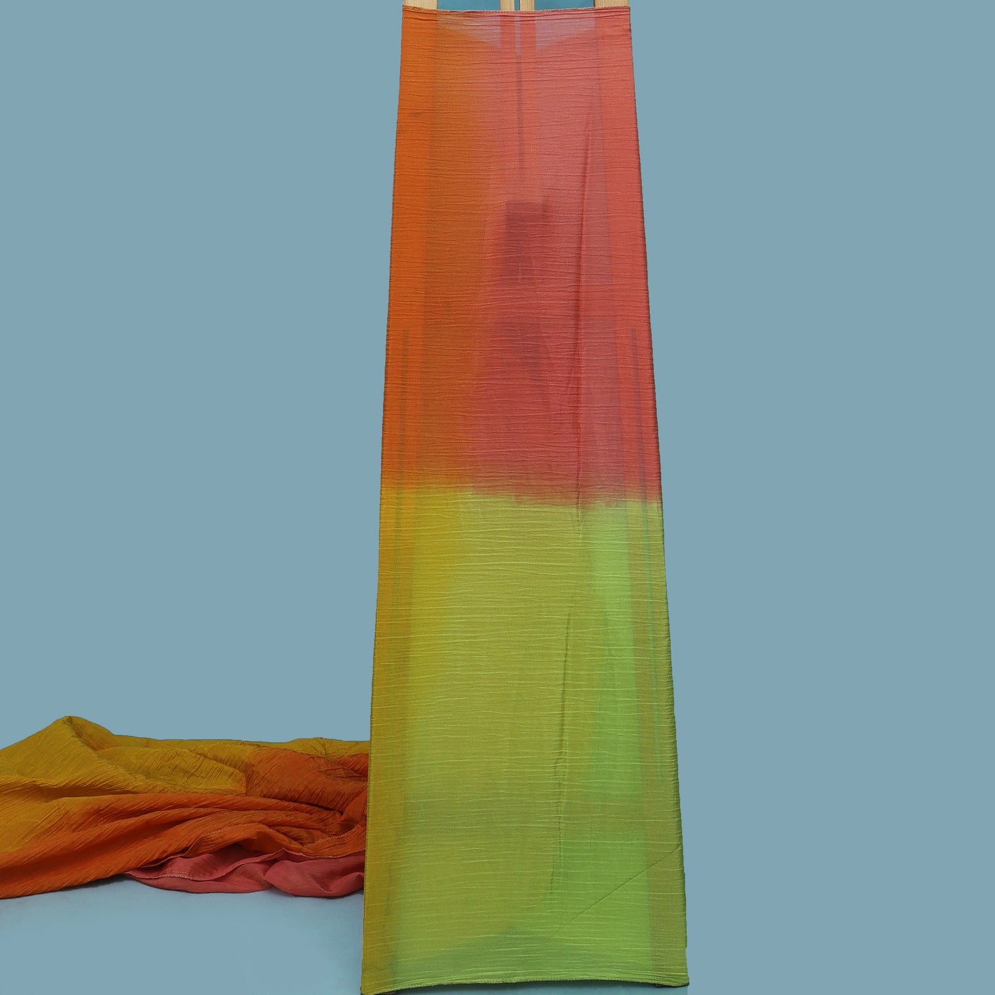 Light Green Color Shaded Tissue Booti Fabric