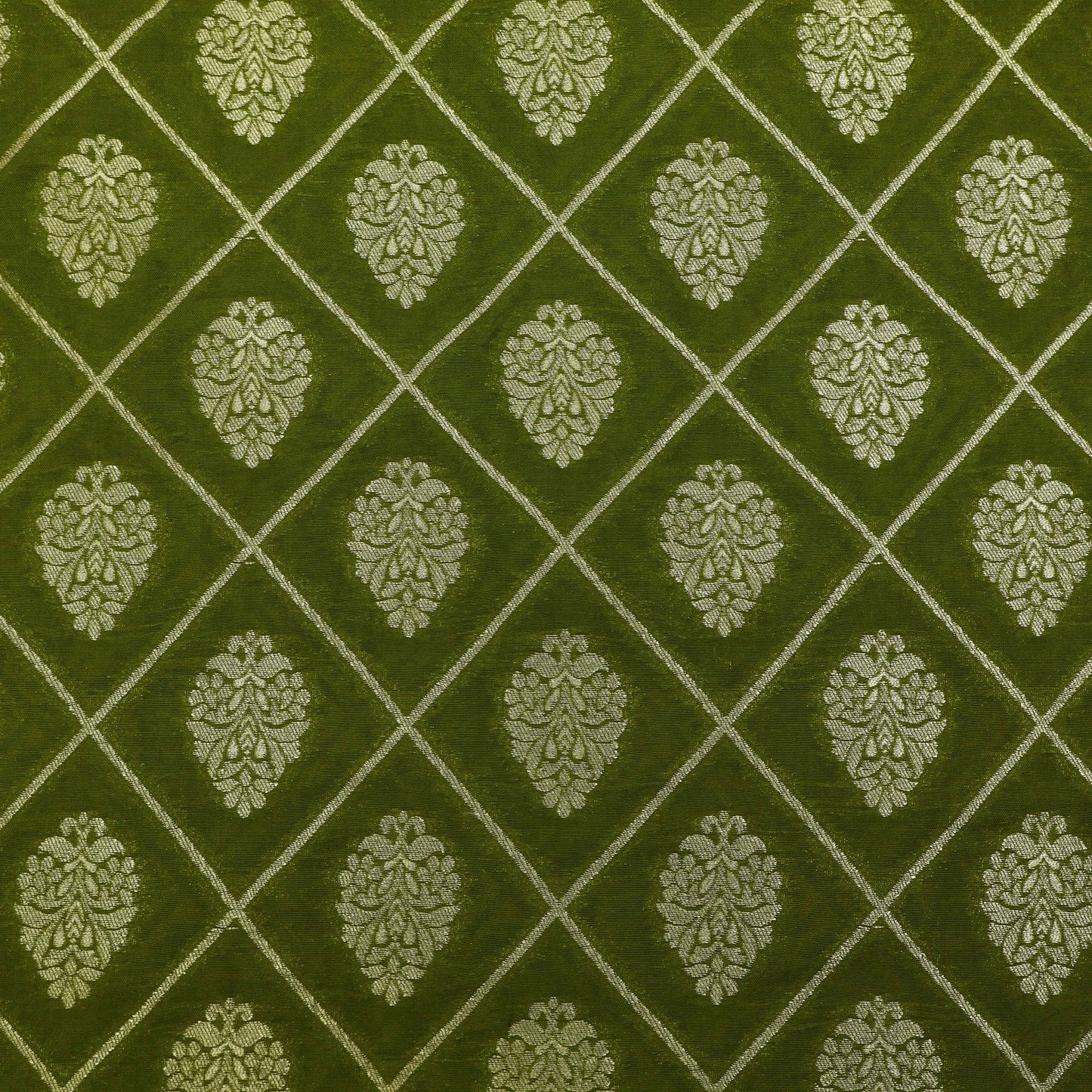 Green Color Brocade Fabric