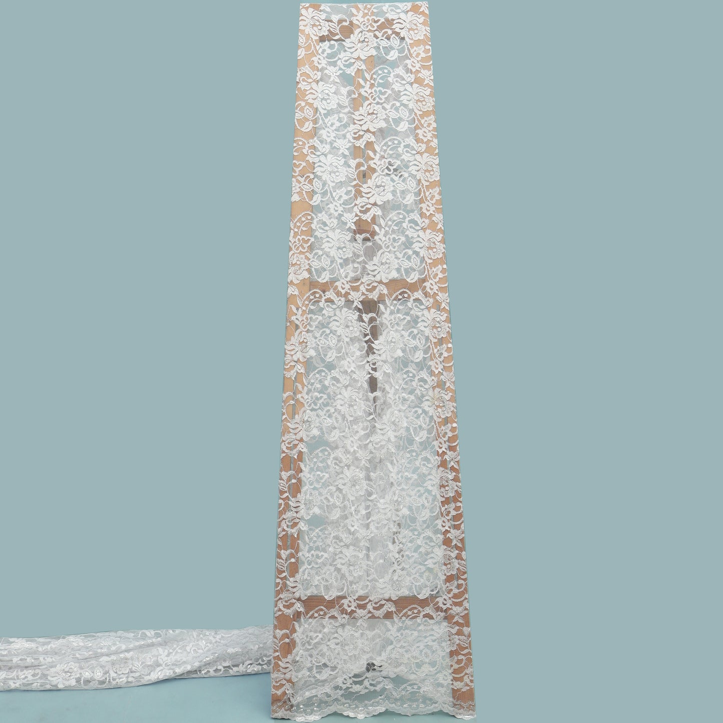 White Color Chantilly Lace Fabric