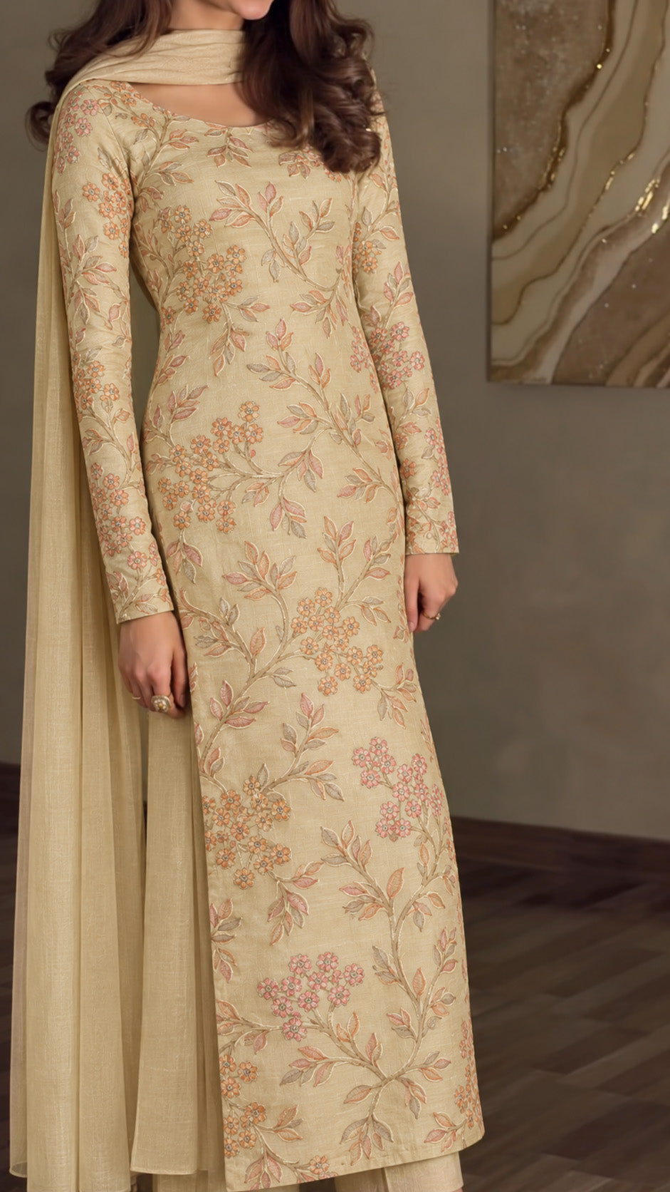Pure Tussar Embroidery Fabric