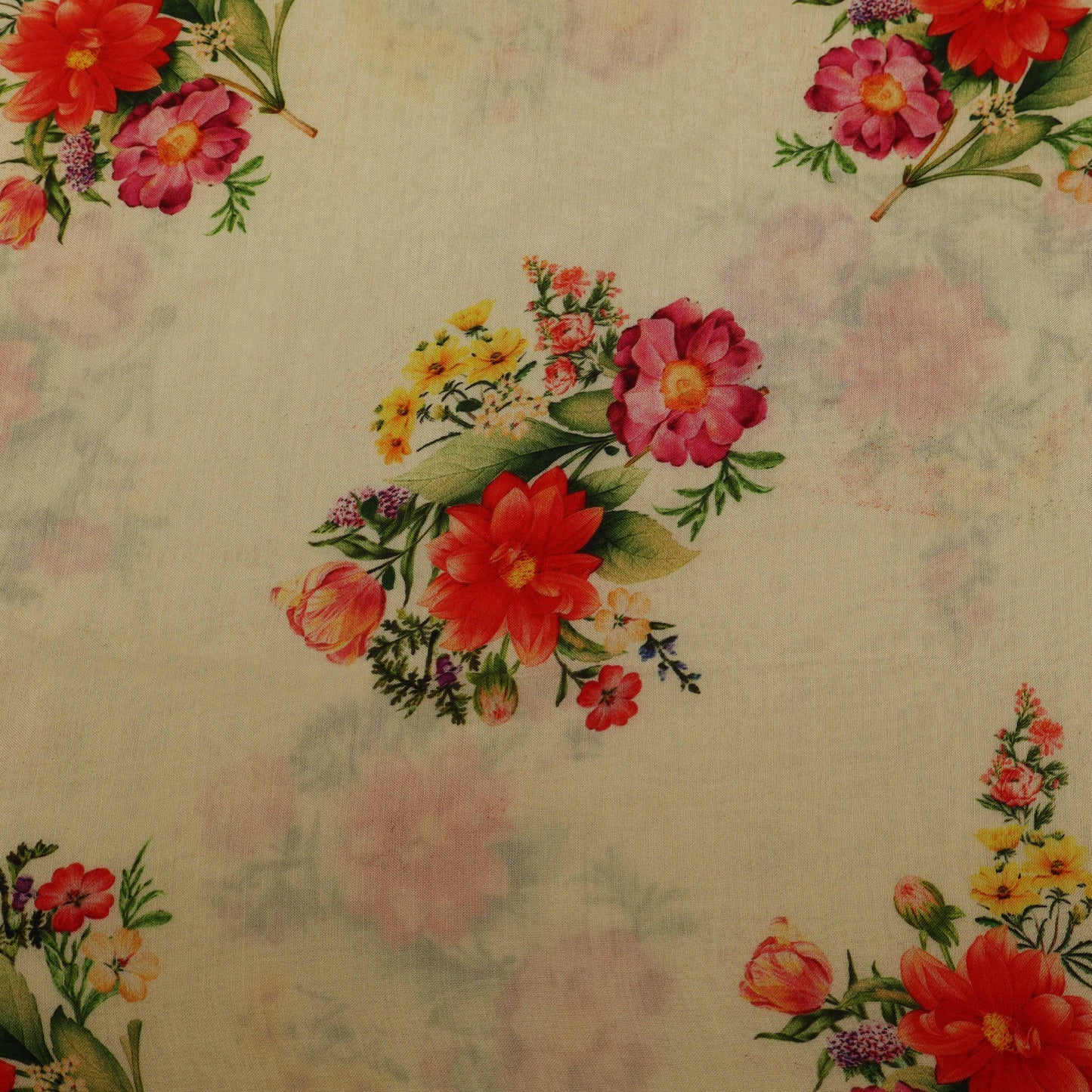 Colored Color Mulmul Print Fabric