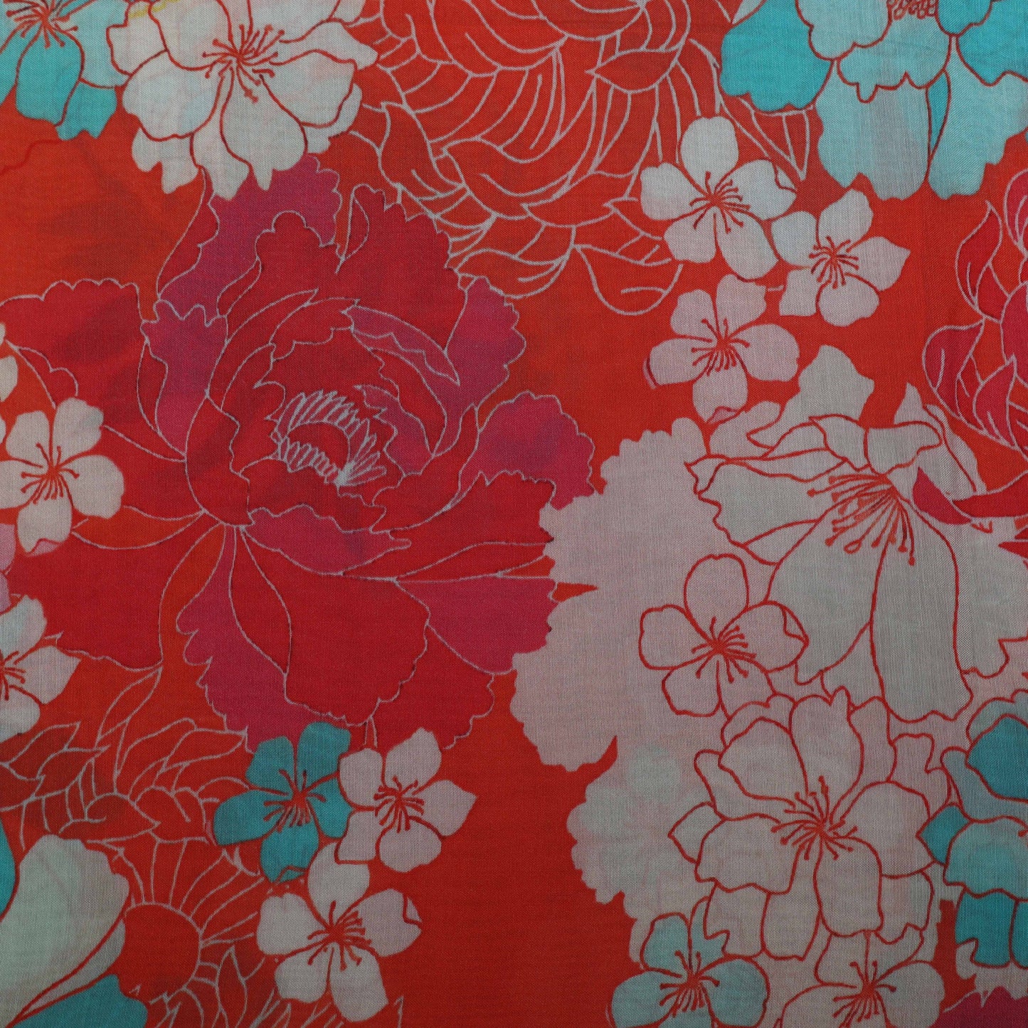 Colored Color Mulmul Print Fabric