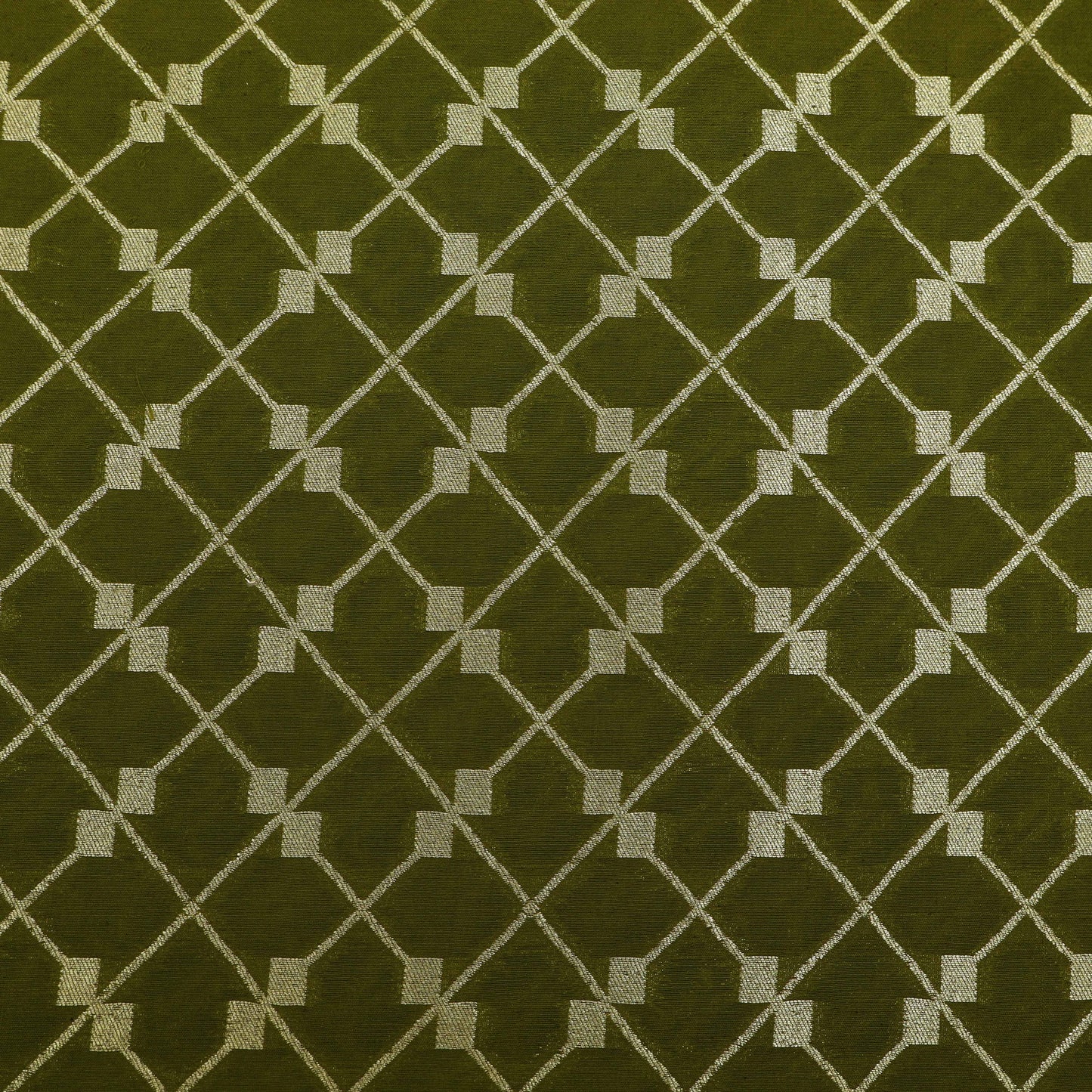 Mehndi Green Color Brocade Fabric