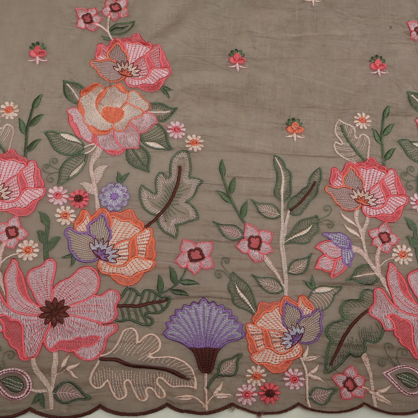 Mul Chanderi Embroidery Fabric