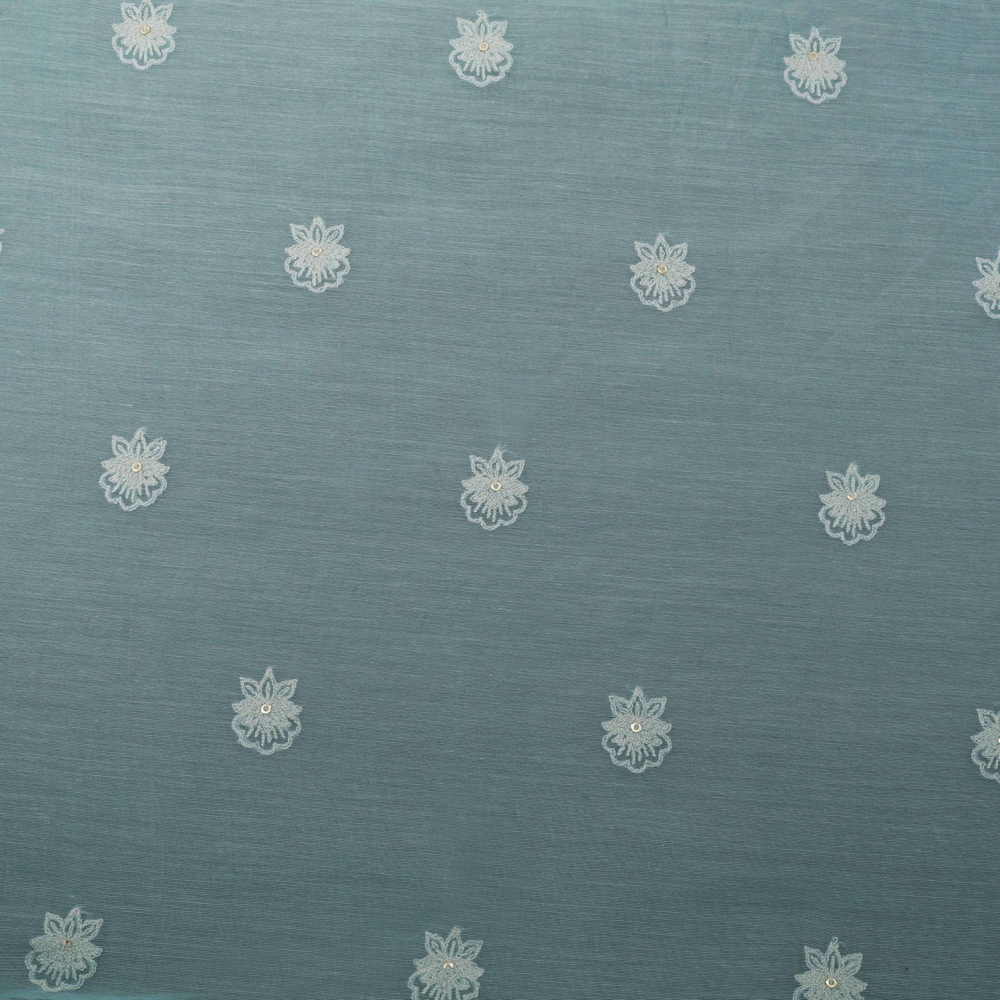 Sky Blue color Chanderi Embroidery Fabric