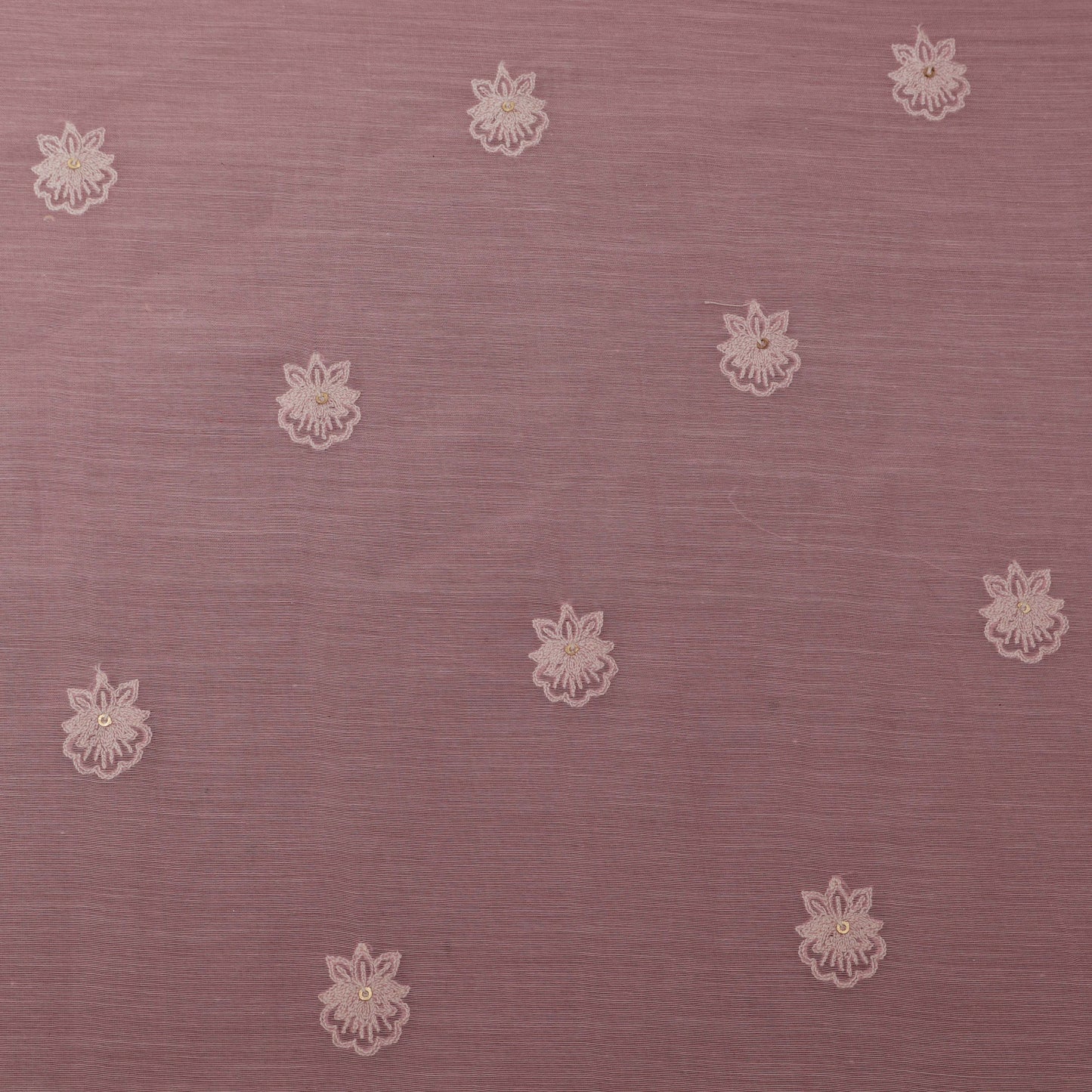 Pink color Chanderi Embroidery Fabric