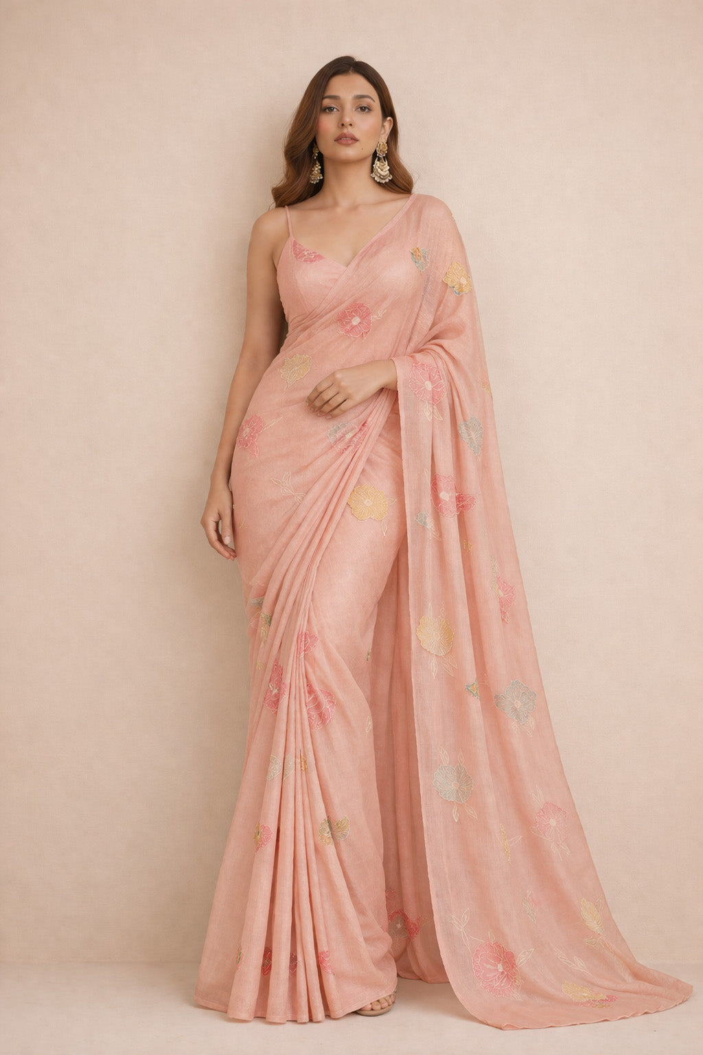 Chanderi Embroidery Fabric