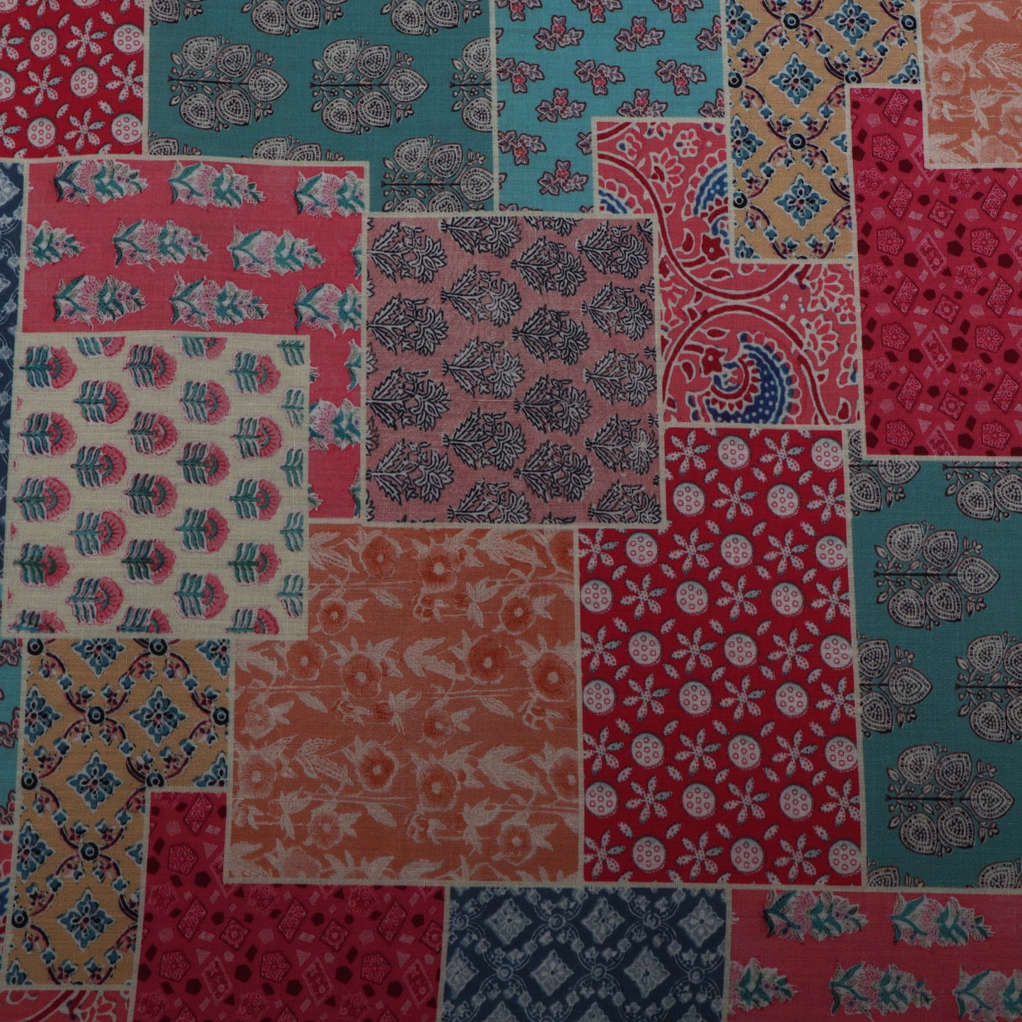 Multi Colored Mulmul Digital Print Fabric