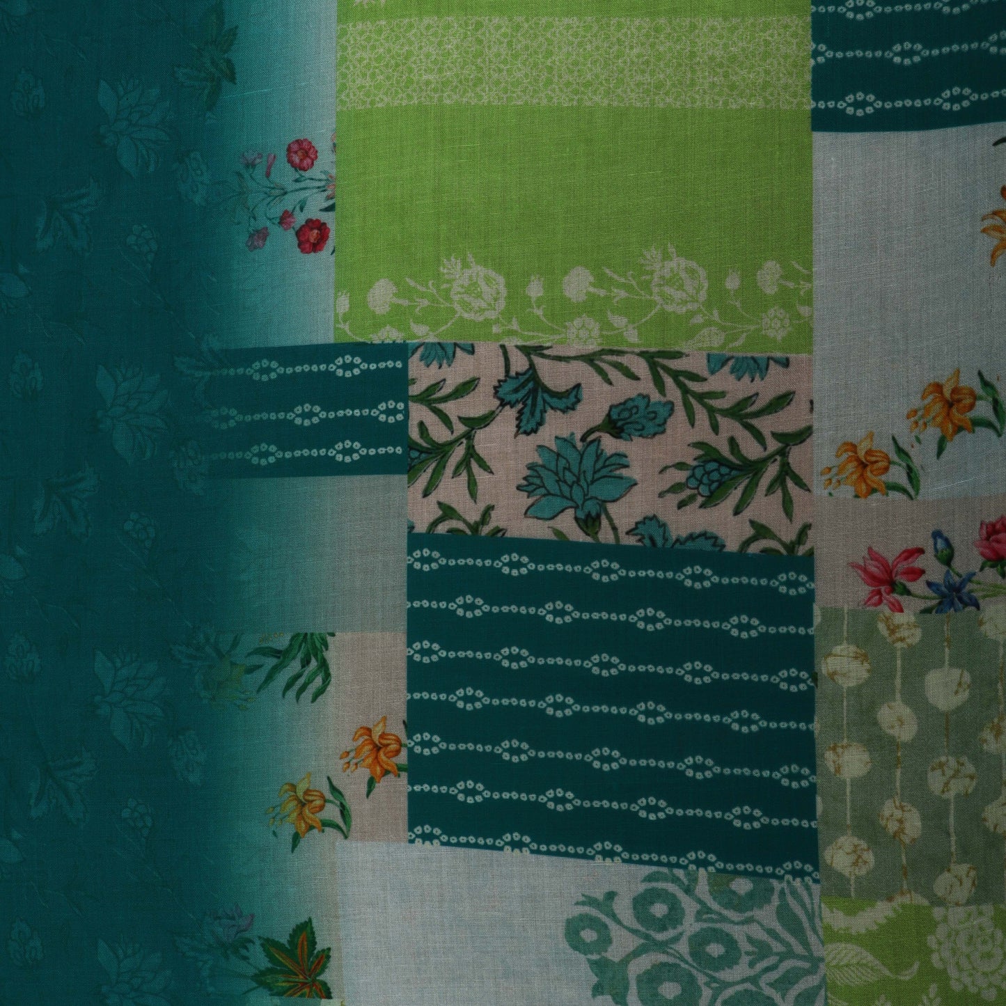 Multi Colored Mulmul Digital Print Fabric