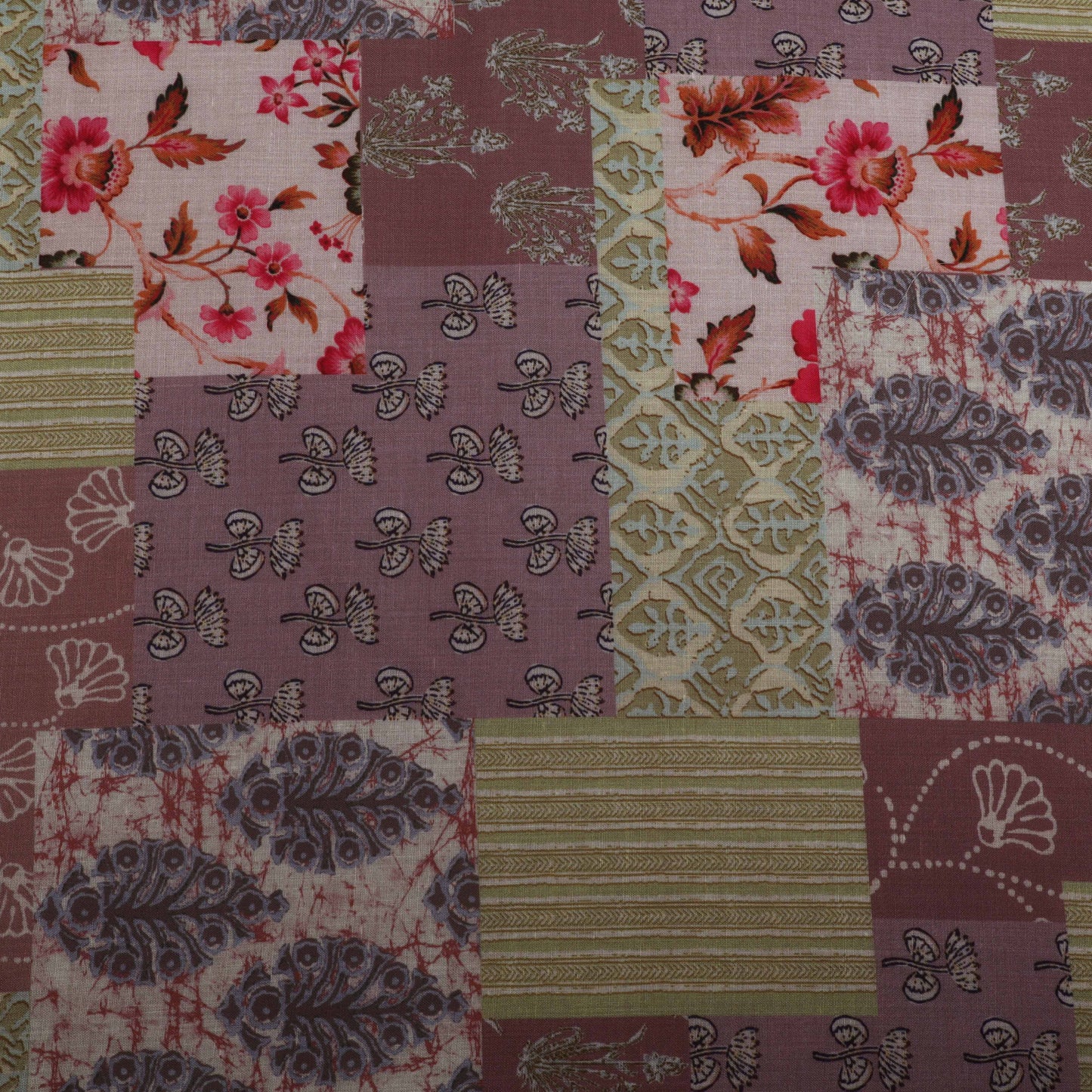 Multi Colored Mulmul Digital Print Fabric