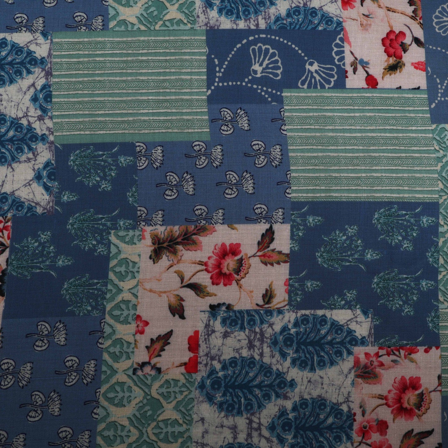 Multi Colored Mulmul Digital Print Fabric