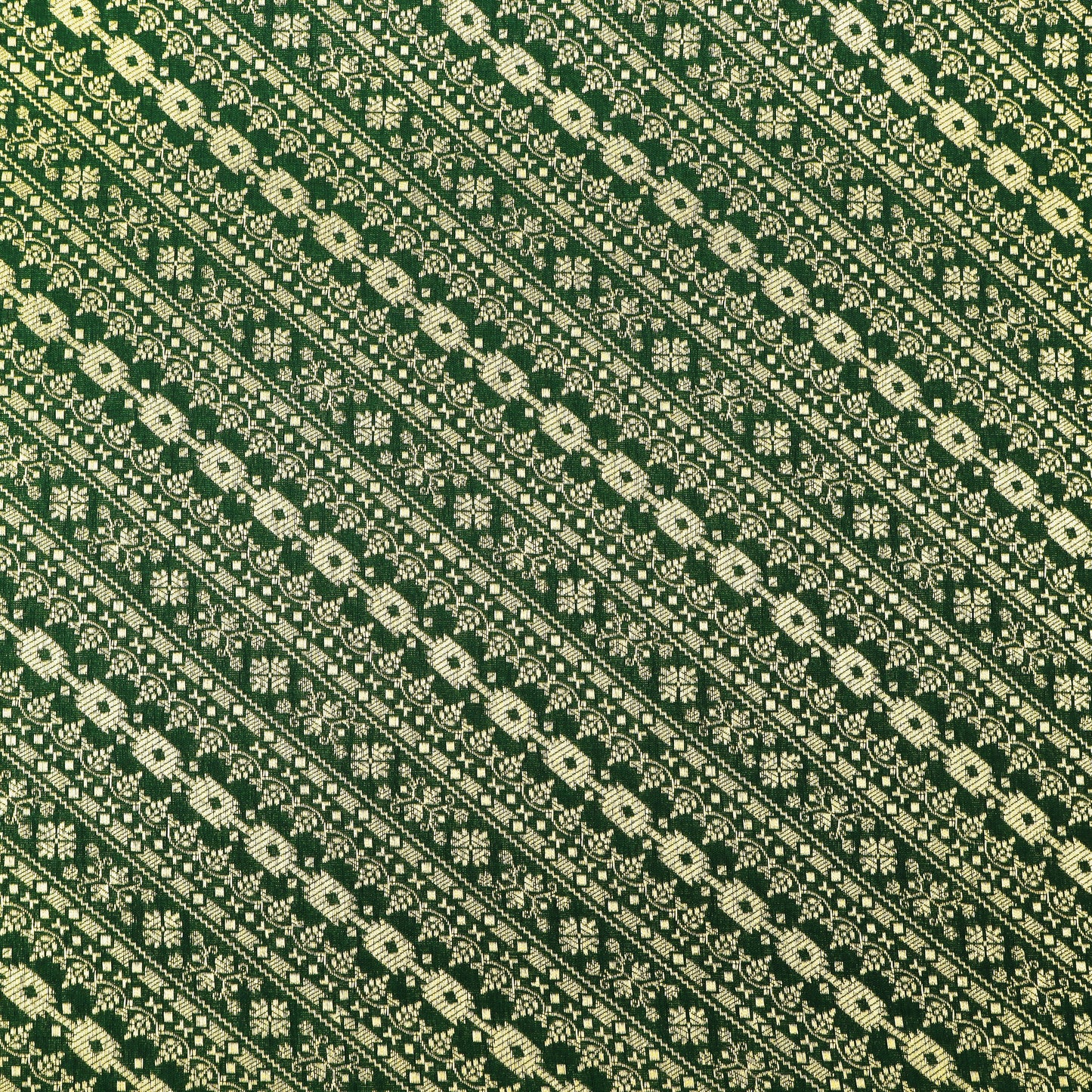 Bottle Green Color Pauri Brocade Fabric