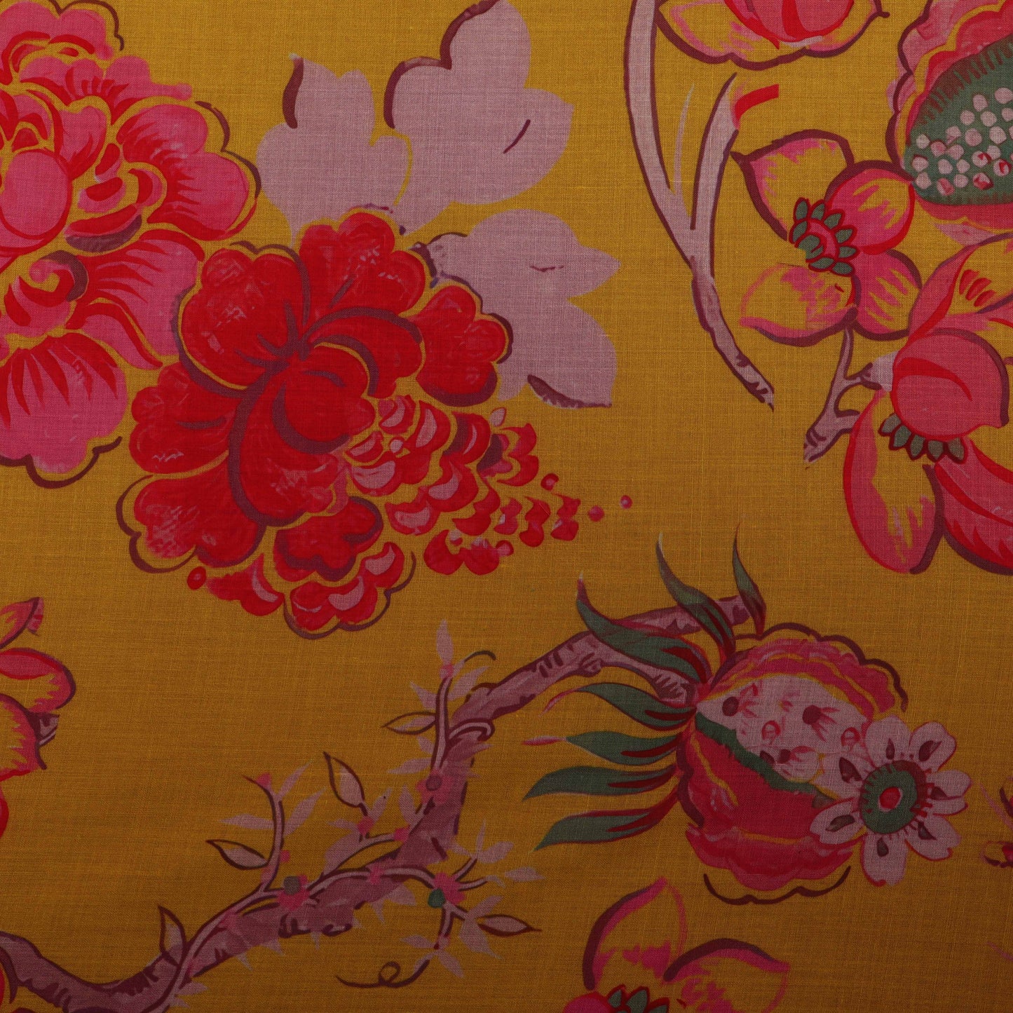 Multi Colored Mulmul Digital Print Fabric