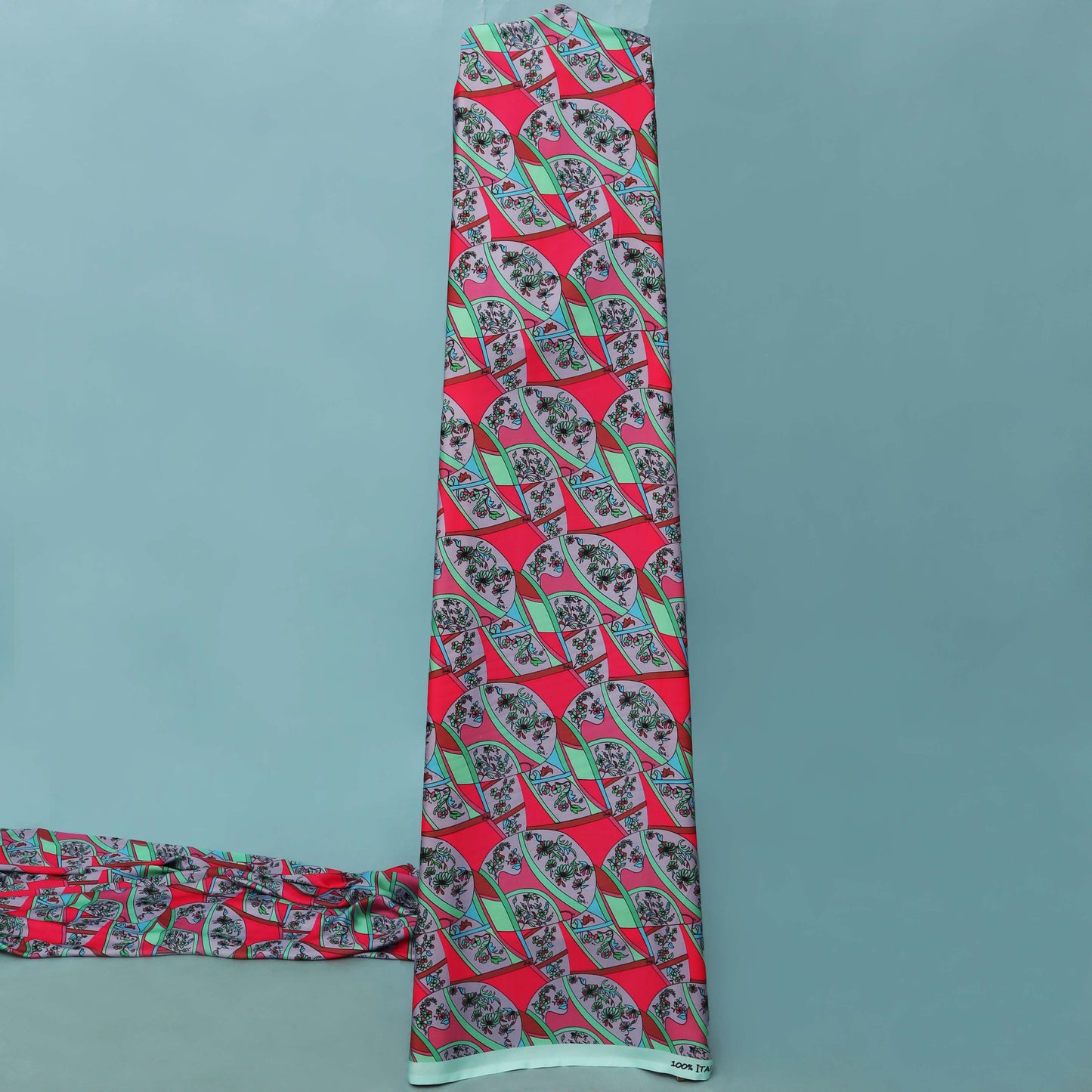 Multi Colored Armani Satin Print Fabric