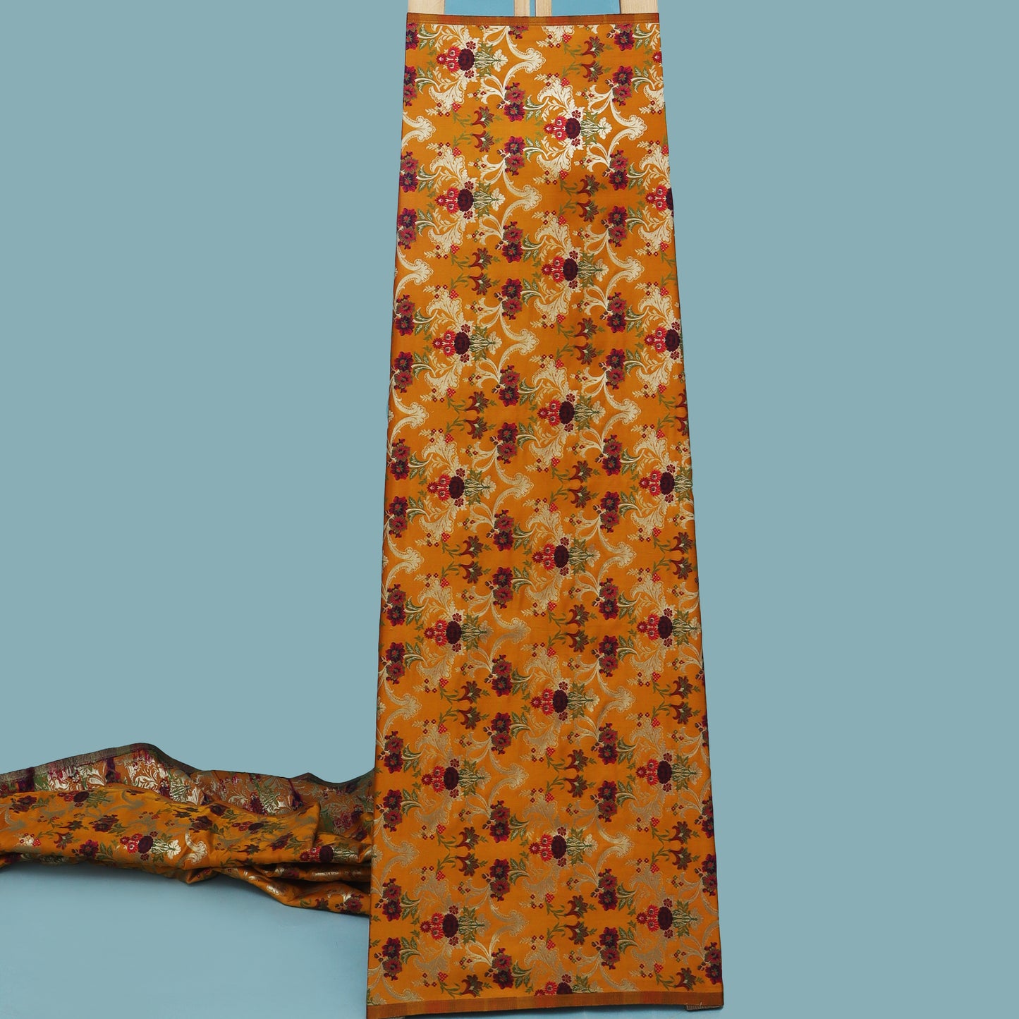 Musturd Color Multi Kimkhab Fabric