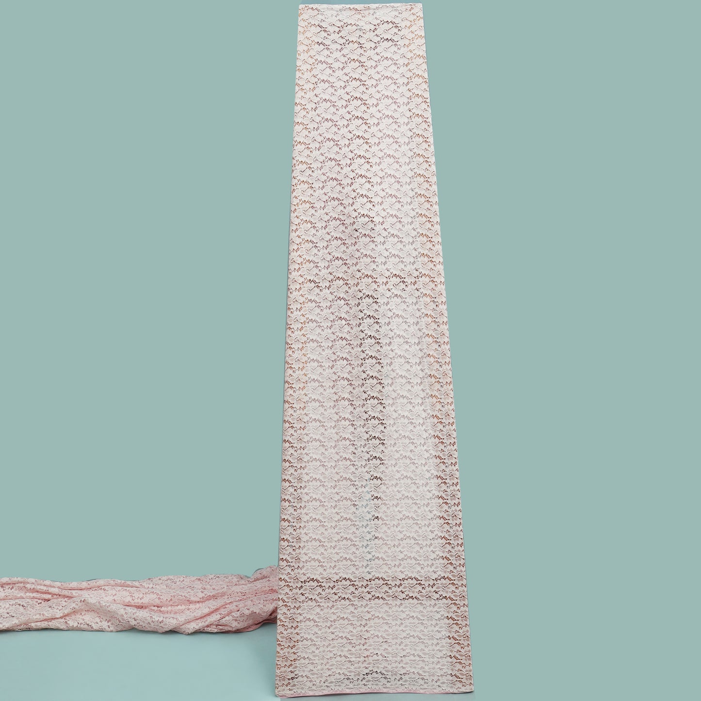 Peach Color Chantilly Net Fabric