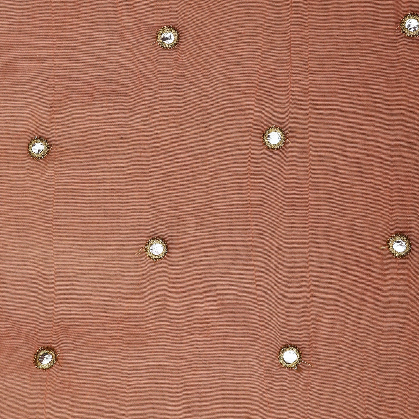 Peach Color Silk Chanderi Embroidery Fabric