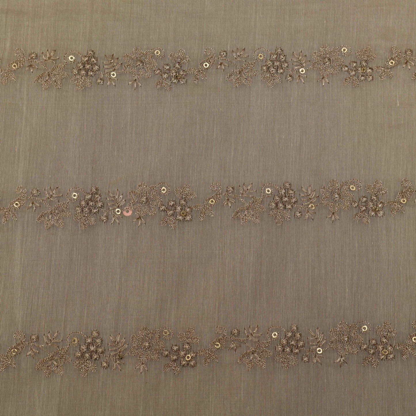 Off-White Color Chanderi Embroidery Fabric