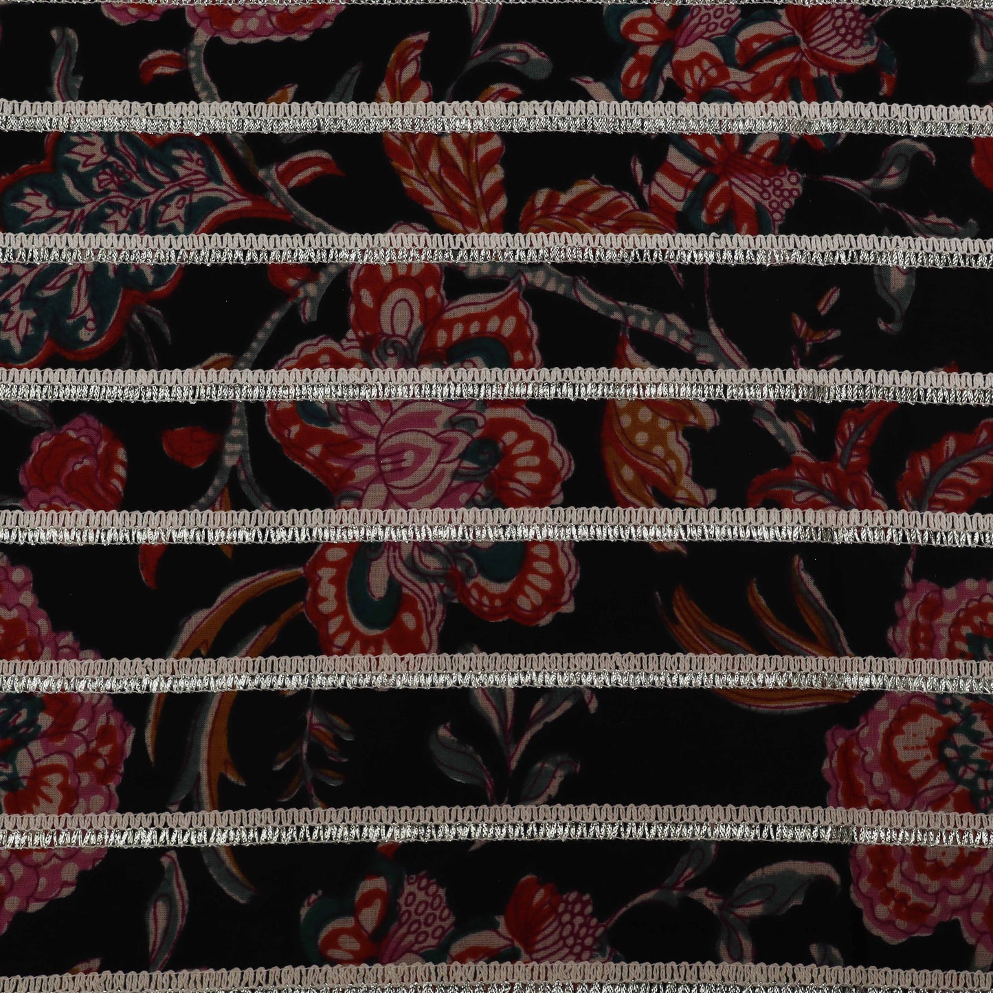 Colored Cotton Gota Work Fabric