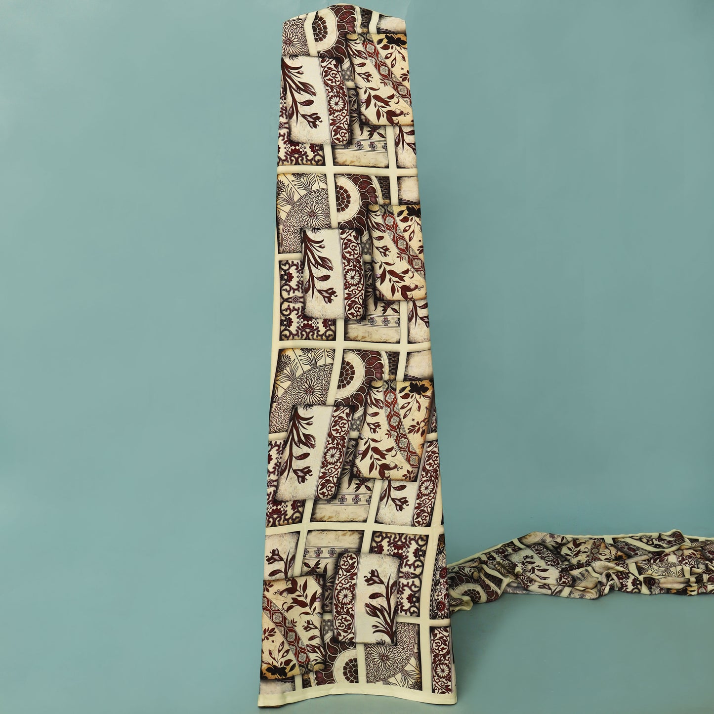 Multi Colored Armani Satin Print Fabric