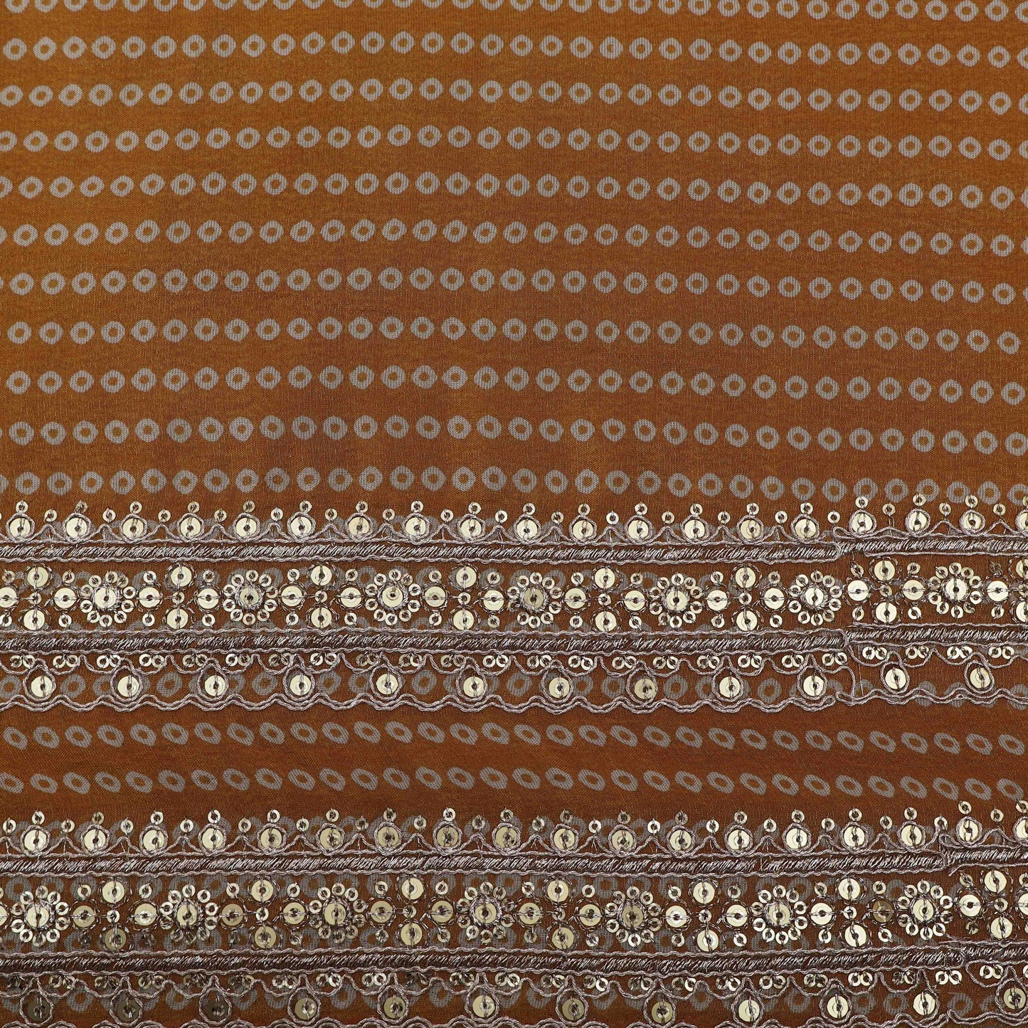 Purple Color Tisuue Border Embroidery Fabric