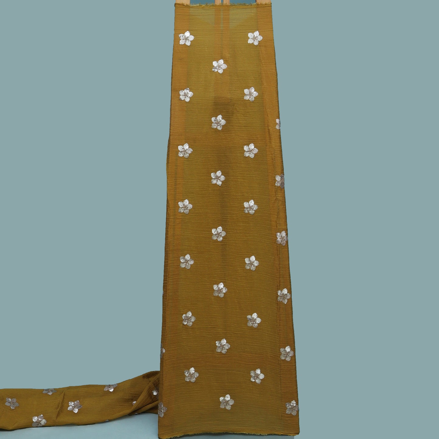 Mustard Color Crush Tissue Boota Fabric