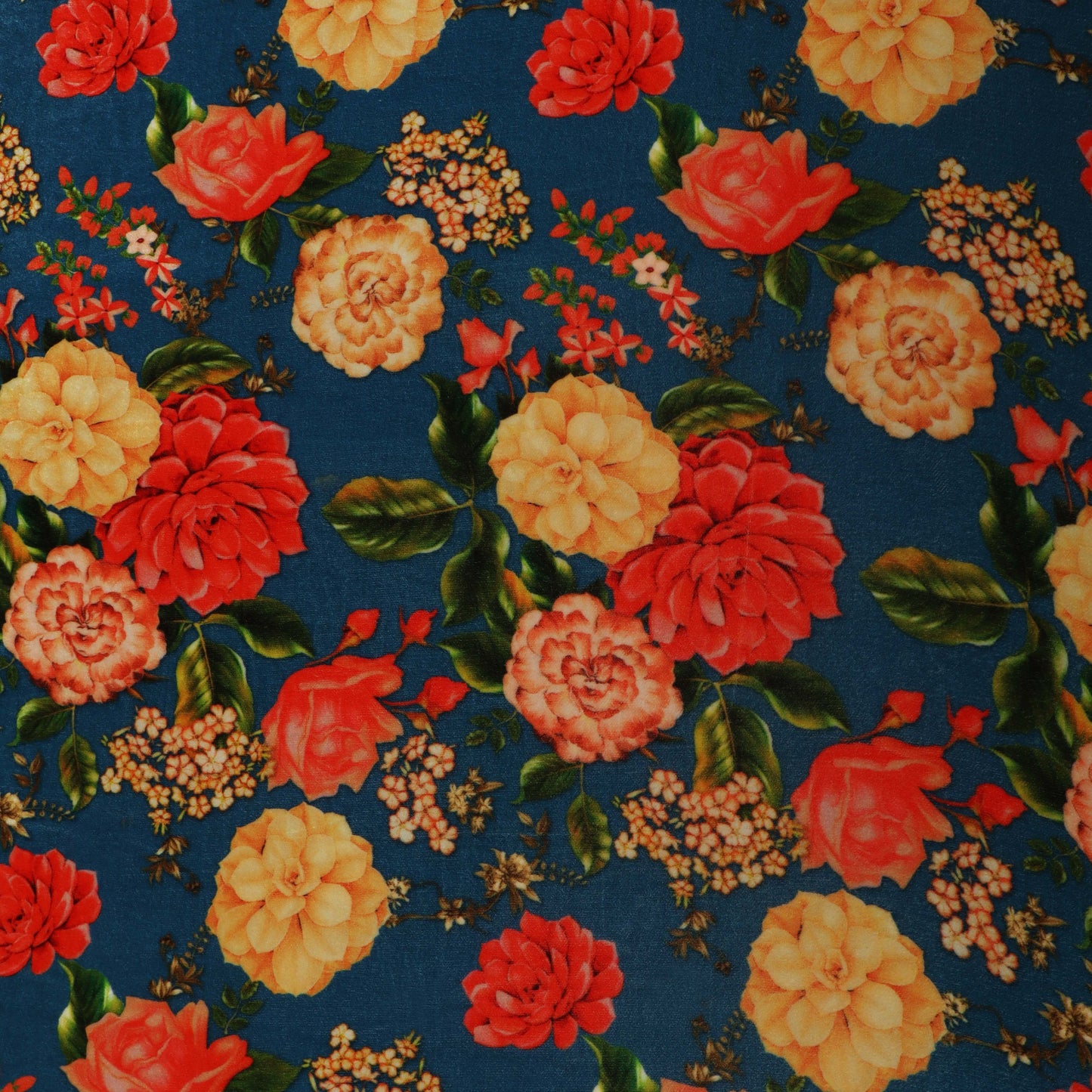 Multicolor Velvet Print Fabric