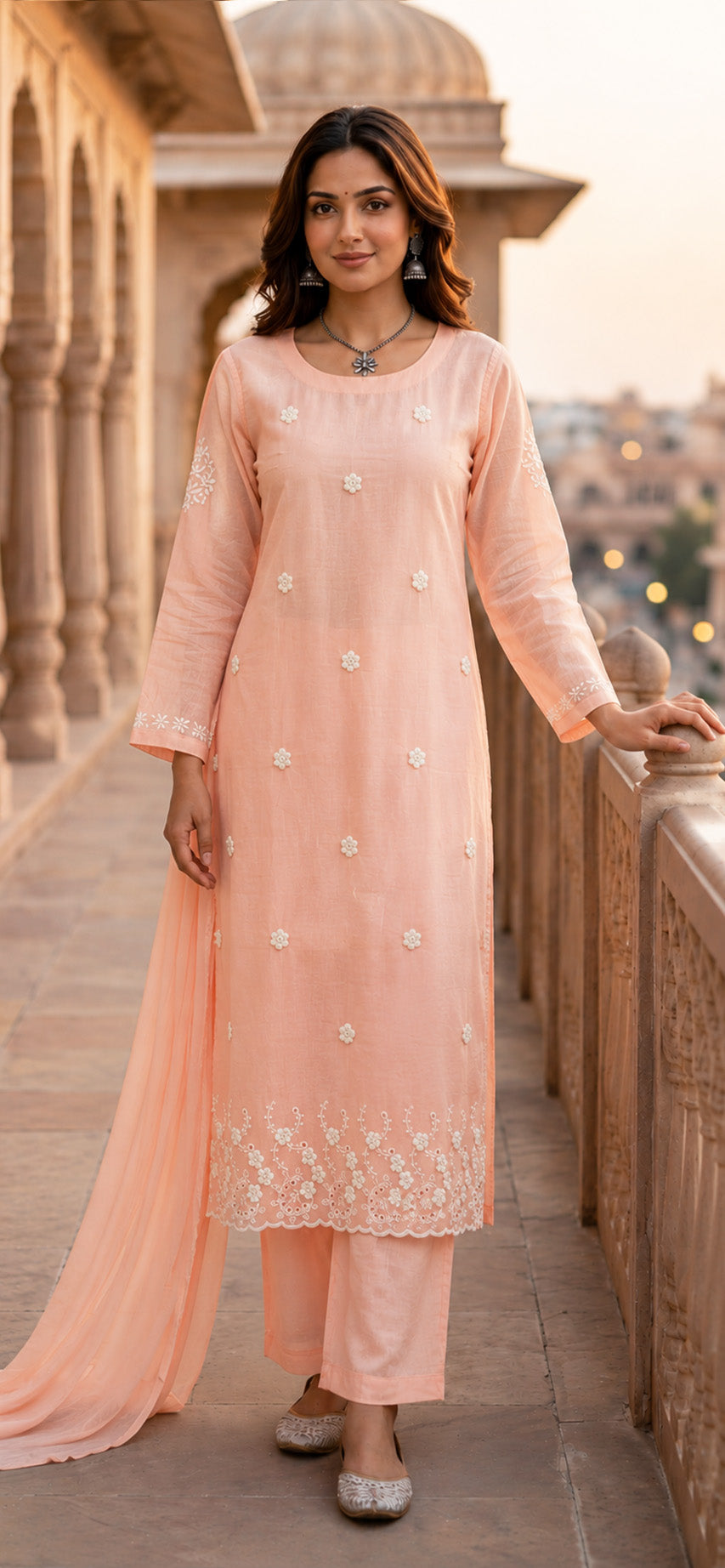 Chanderi Embroidery Fabric