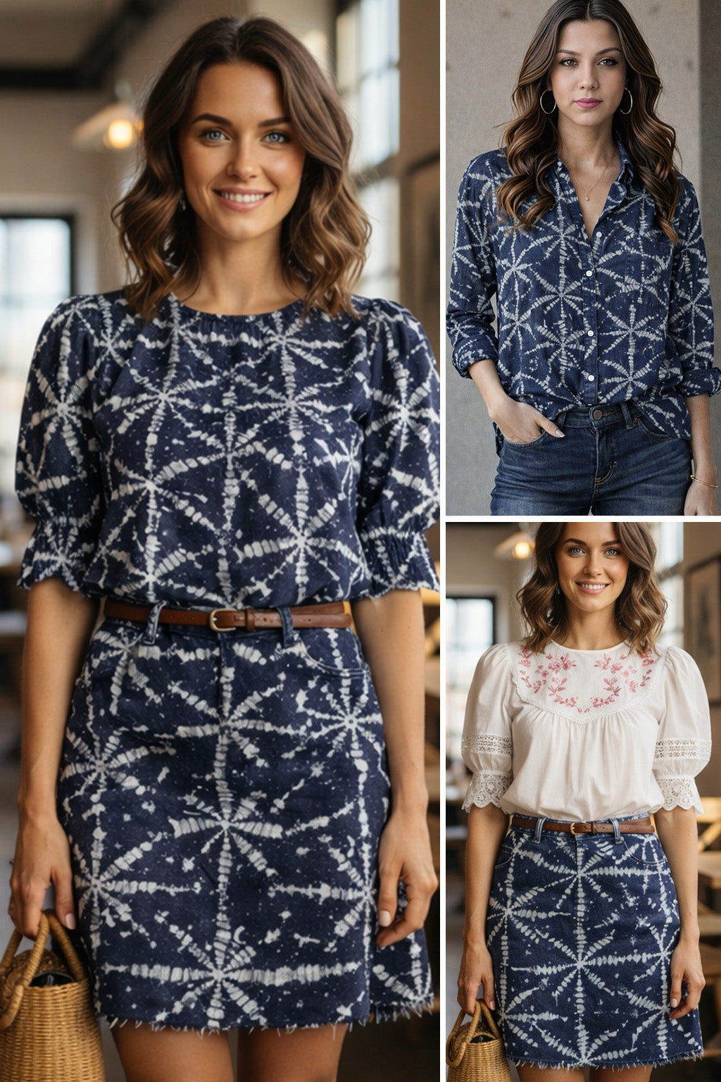 Denim Print Pattern Fabric