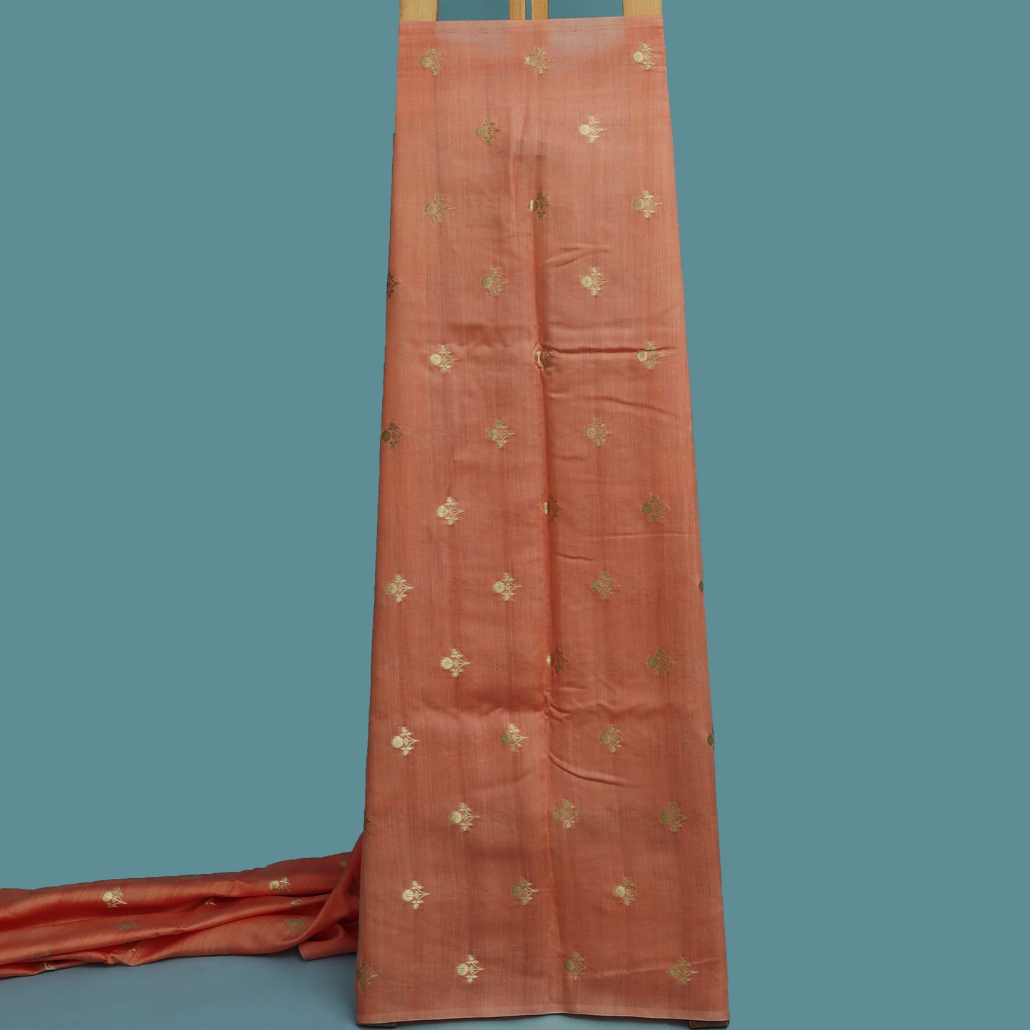 Peach Color Munga Brocade Fabric