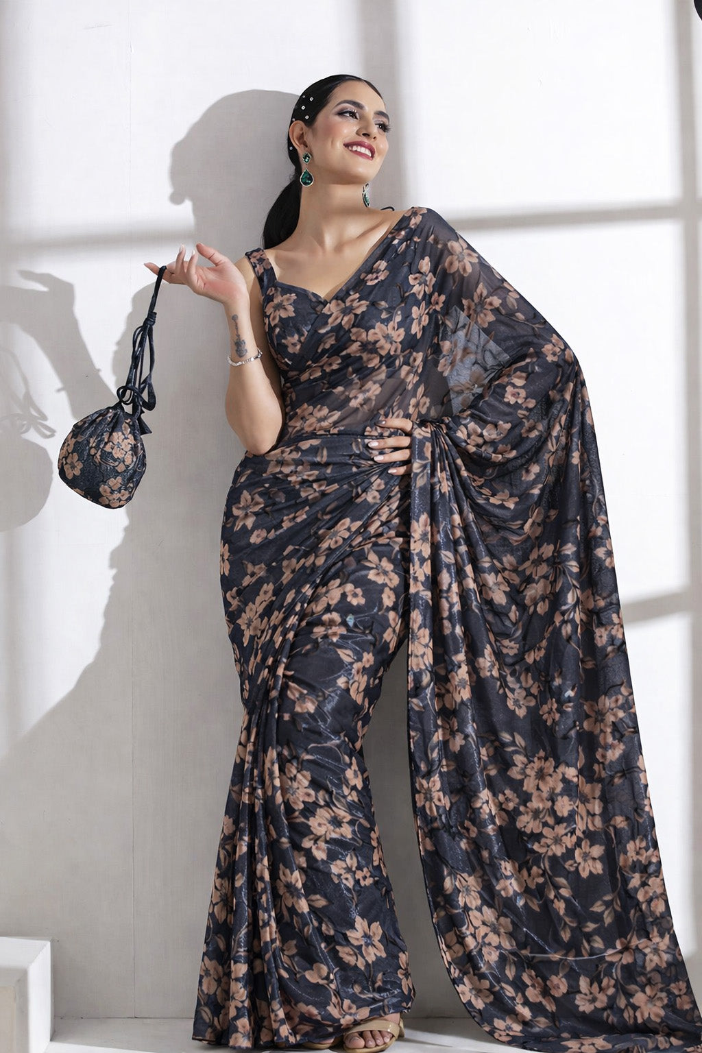 Gray Color Brasso Velvet Fabric