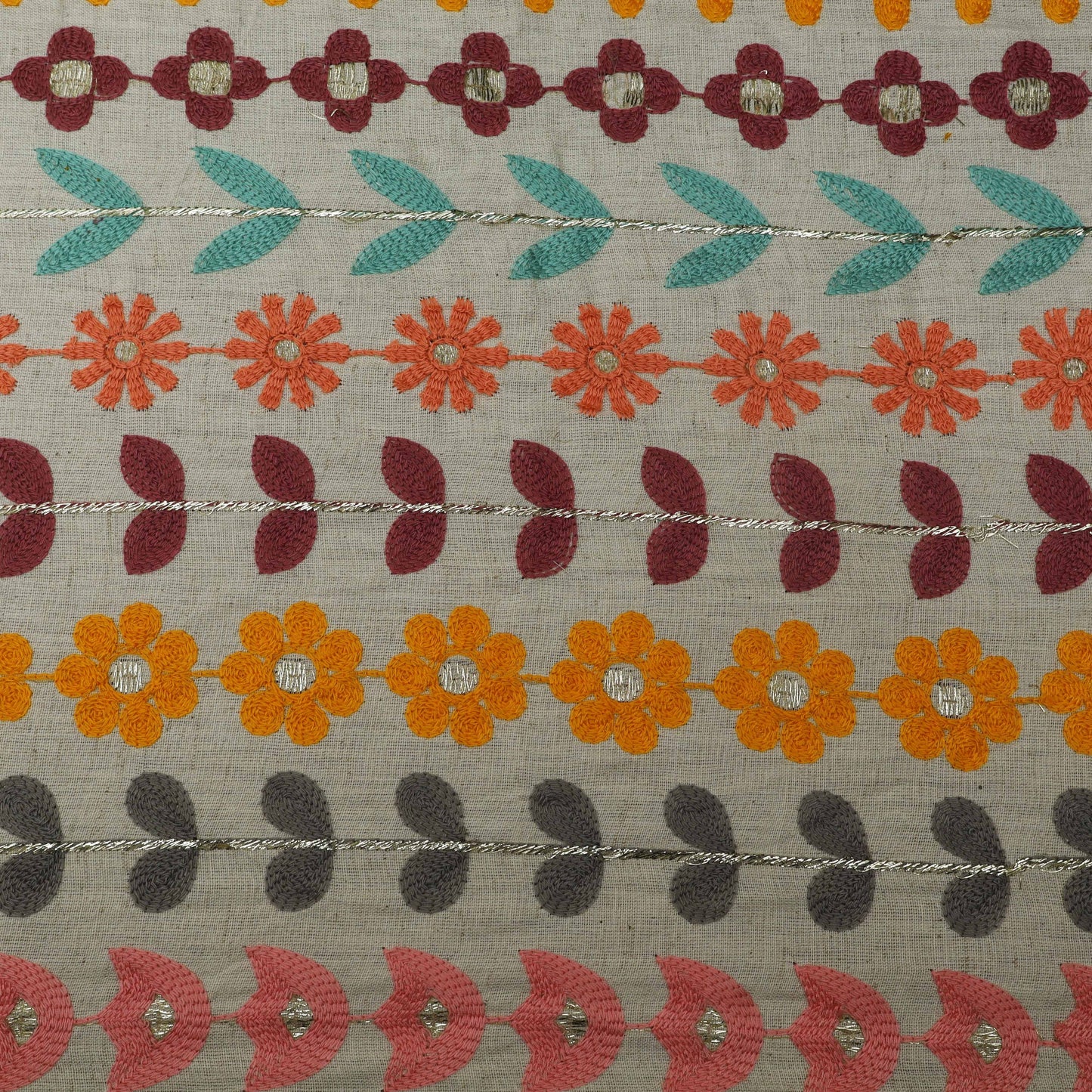 Colored Linen Embroidery Fabric
