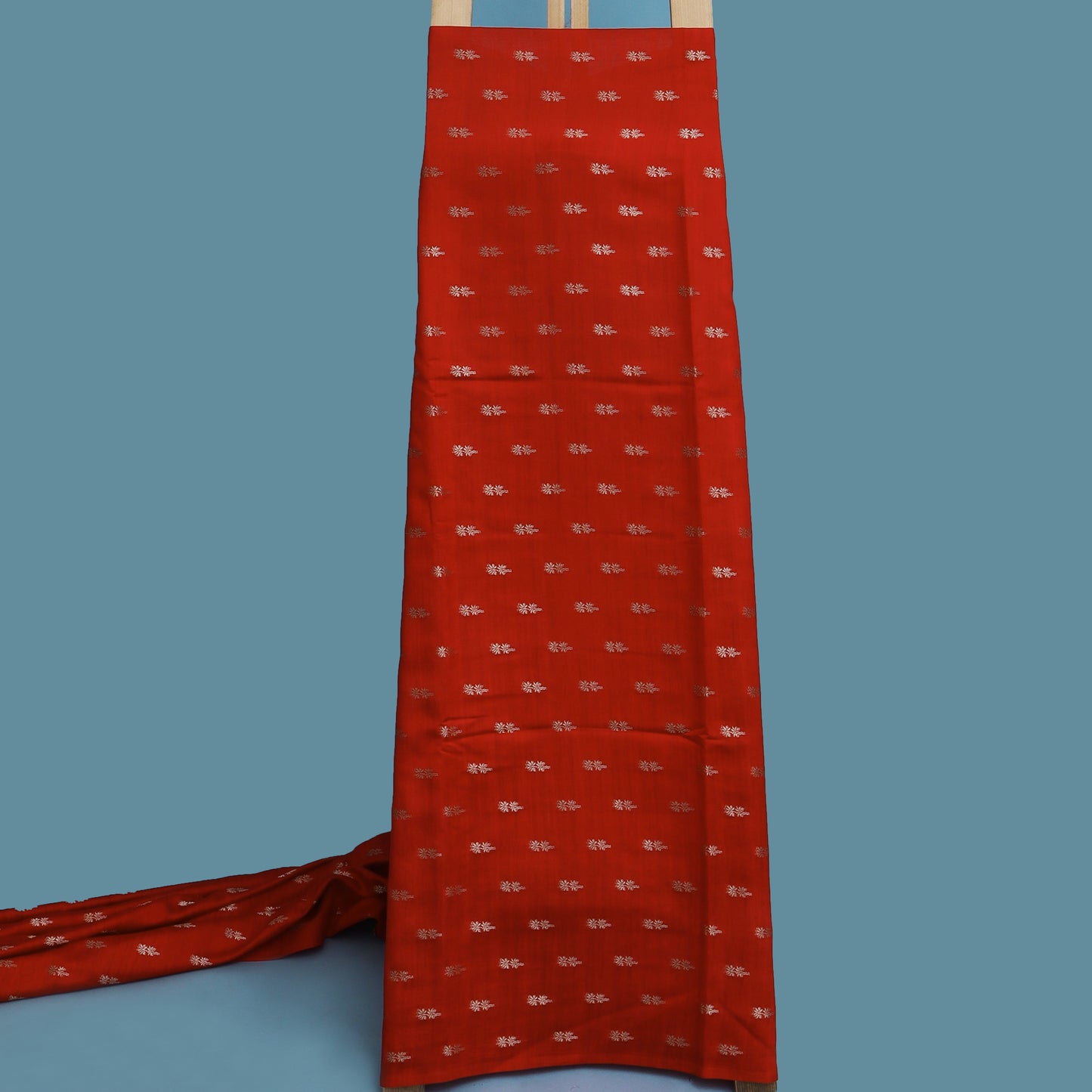 Red Color Munga Brocade Fabric