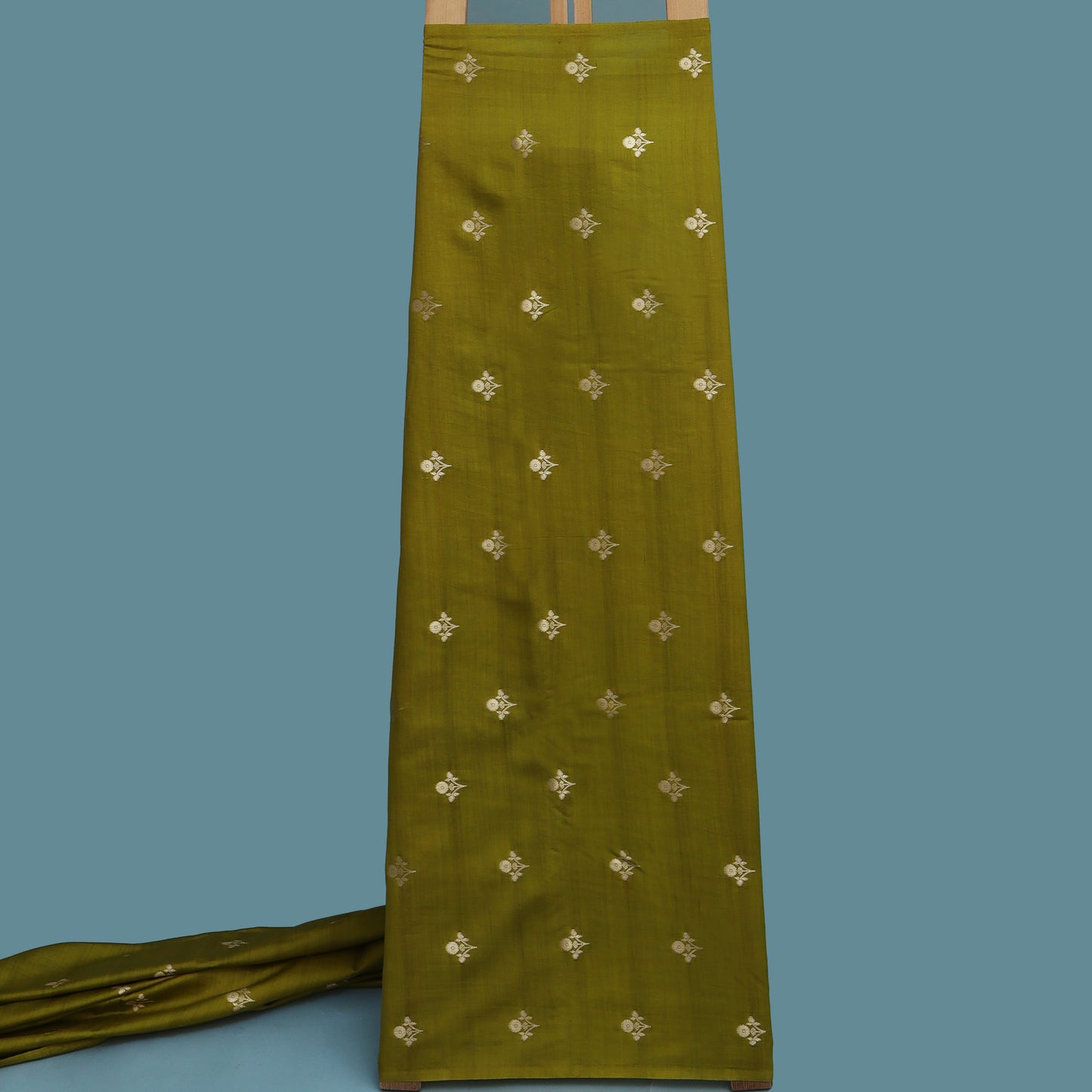 Mehndi Green Color Munga Brocade Fabric