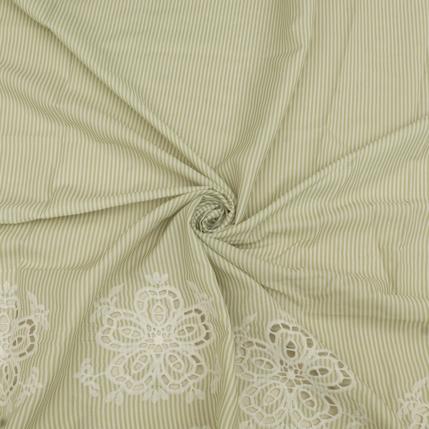 Cotton Stripe Embroidery Fabric