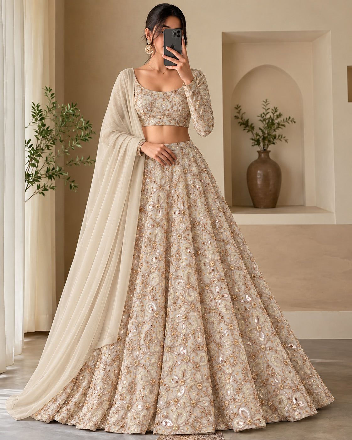 Dyeable Crepe Embroidery Fabric