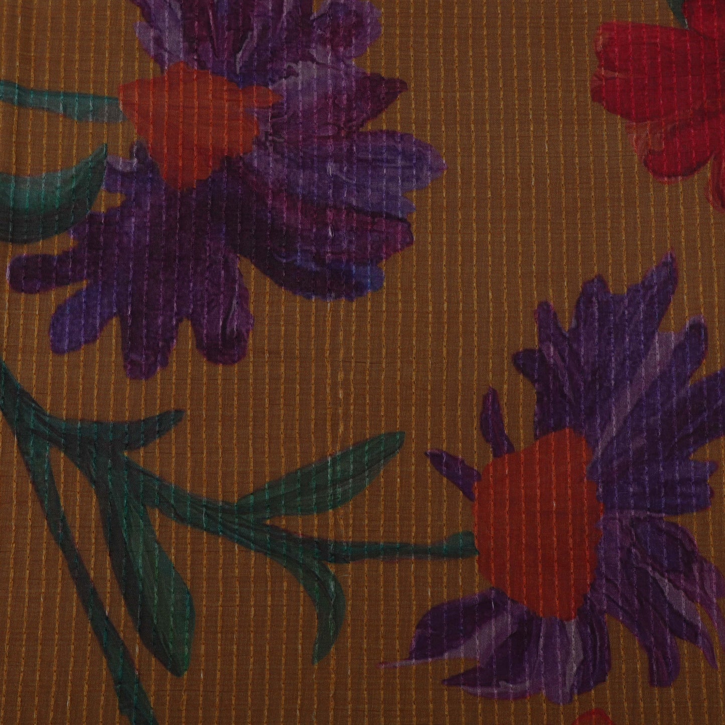 Colored Floral Chanderi Print Fabric