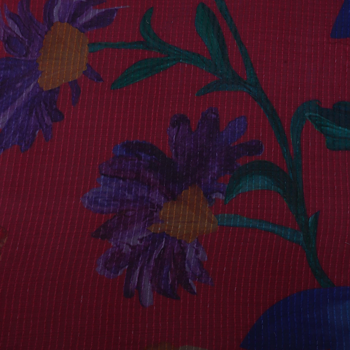 Colored Floral Chanderi Print Fabric
