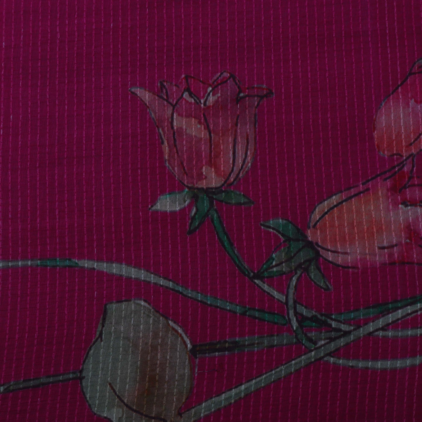 Colored Chanderi Embroidery Fabric