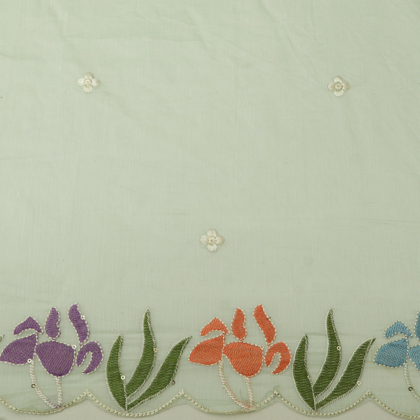 Mul Chanderi Embroidery Fabric