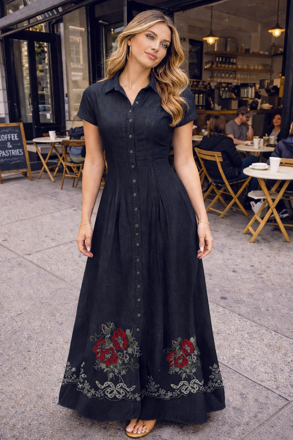 Denim Embroidery Fabric