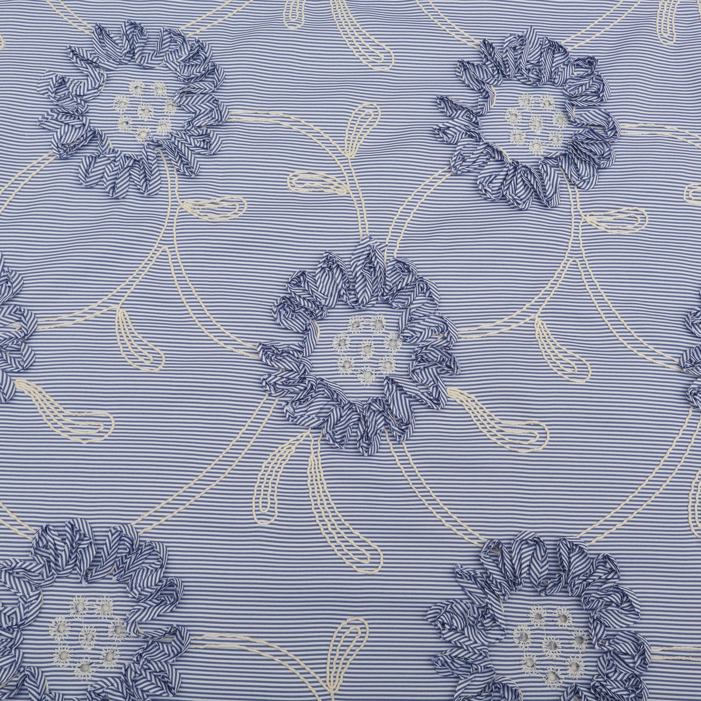 Cotton Stripe Embroidery Fabric