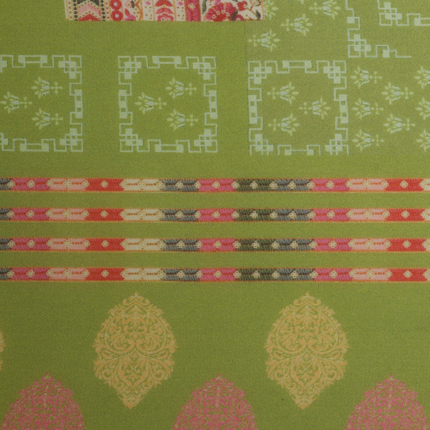 Multi Colored Georgette Print Fabric