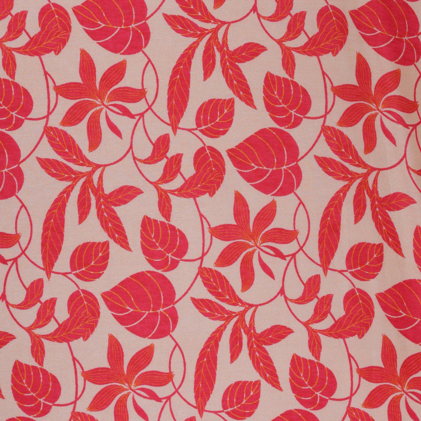 Cream Color Soft Dupion Print Fabric