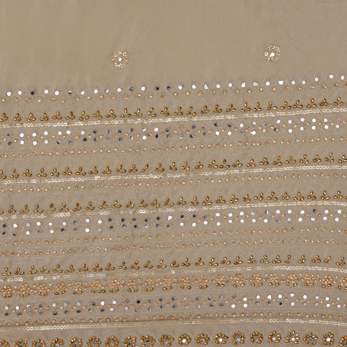 White Color Georgette Embroidery Fabric