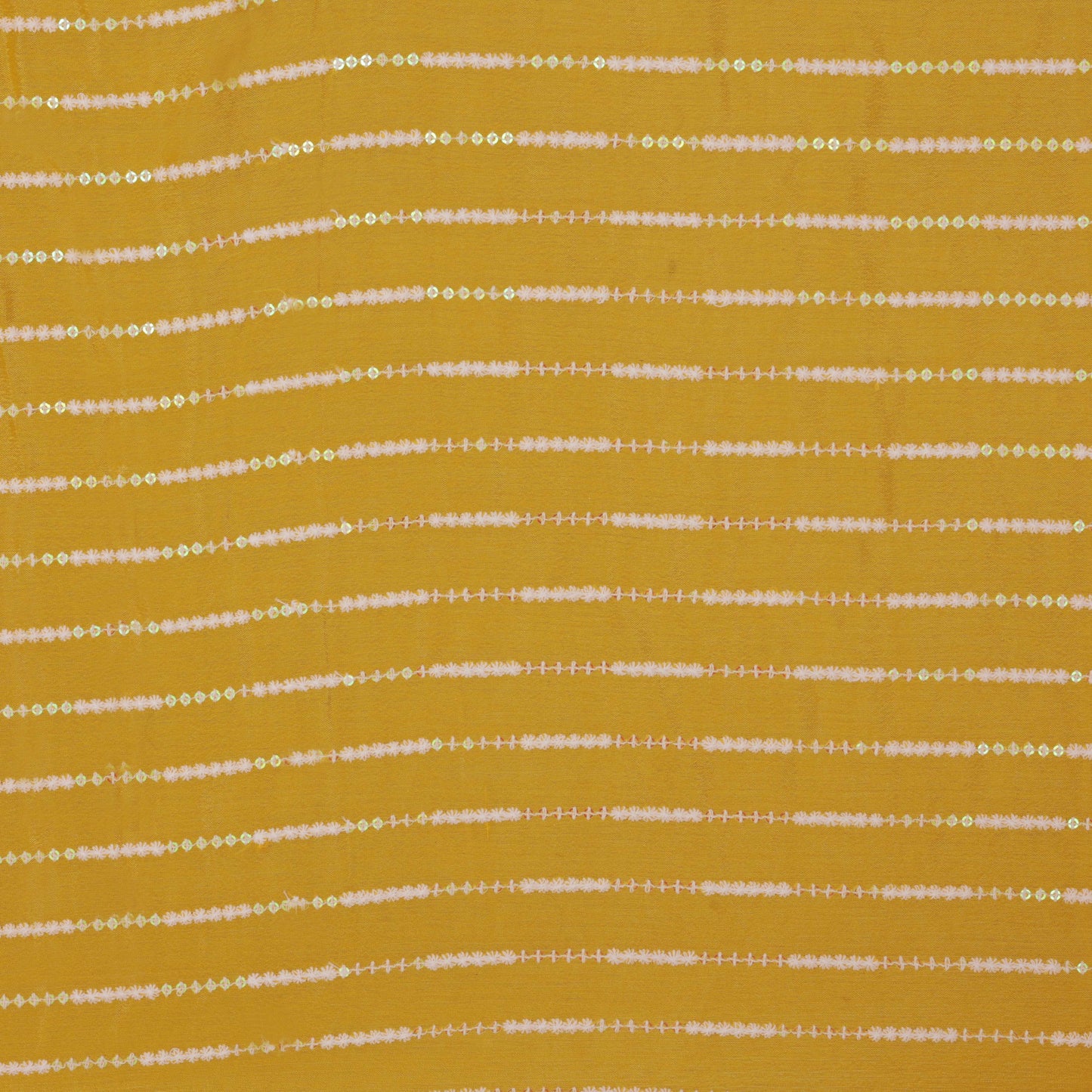YELLOW Color CHINON STRIPE Embroidery Fabric