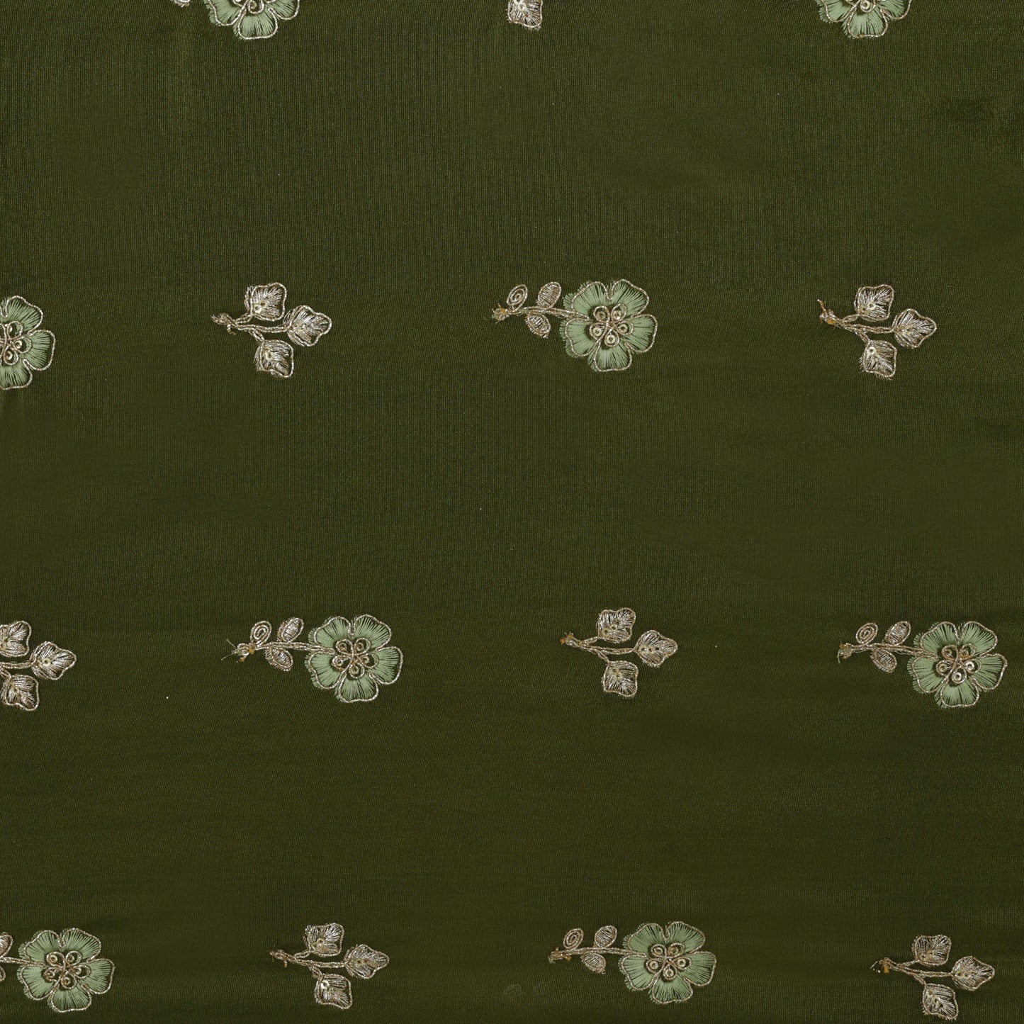 Mehndi Green Color TISSUE ZARI BOOTI Fabric