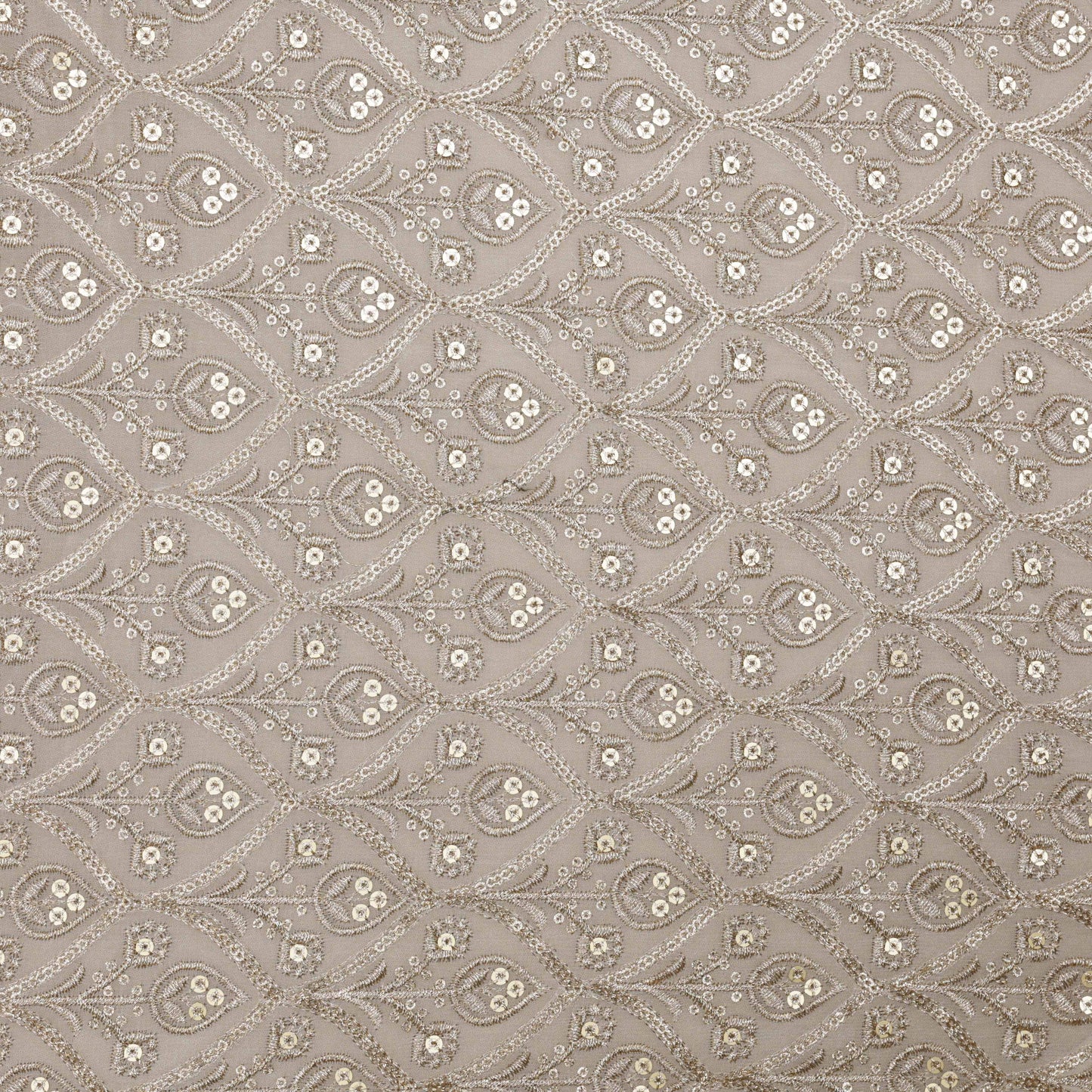 White Color Georgette Embroidery Fabric