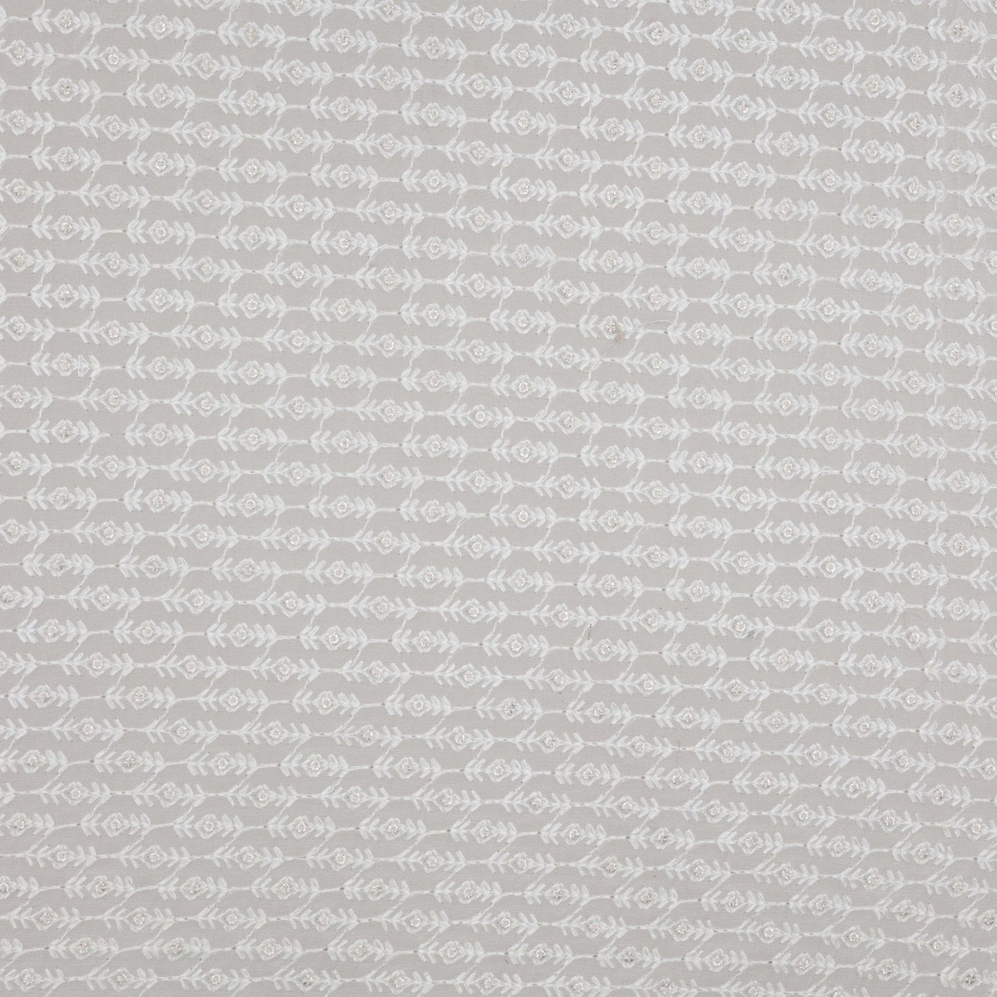 White Color Georgette Embroidery Fabric
