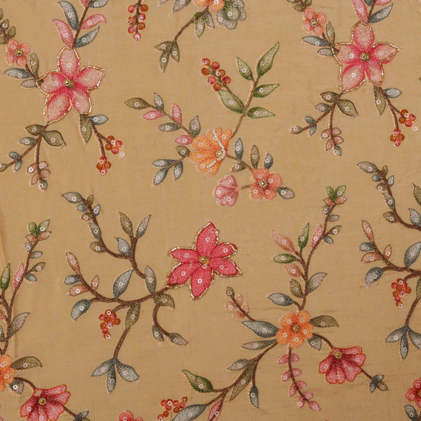 Multi-Color MUSLIN POSITION PRINT Embroidery Fabric